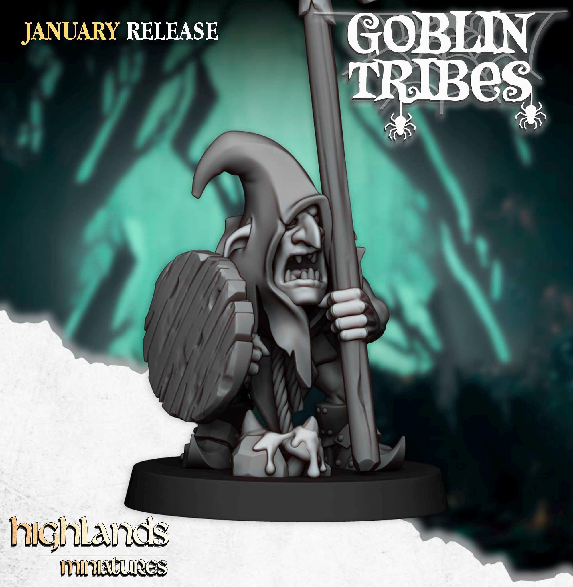 Swamp Goblin with Pikes - in 12k- by Highlands Miniatures