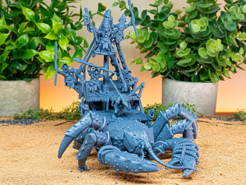 Mounted Coast Goblins on Giant Crab - in 12k- by Highlands Miniatures