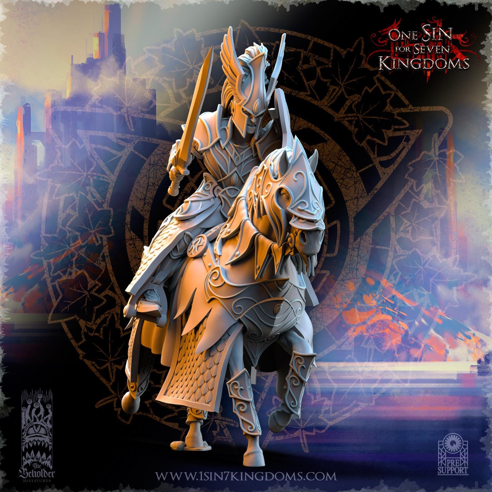 Silvermoor Elves Knights of Ashur - in 12k- by TheBeholderMiniatures