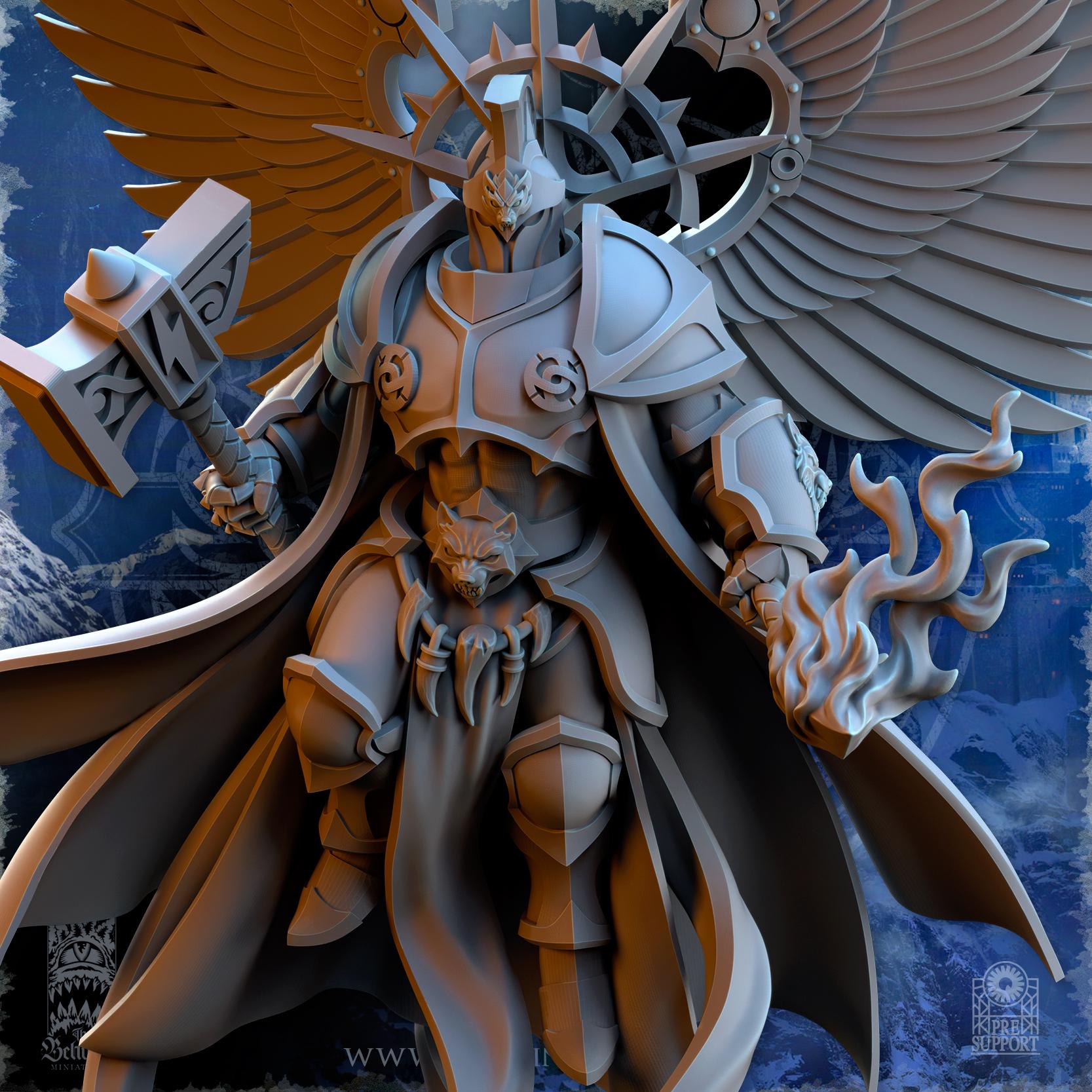 Lord Himneskur, Stormwolves Great Commander in 12k by TheBeholderMiniatures