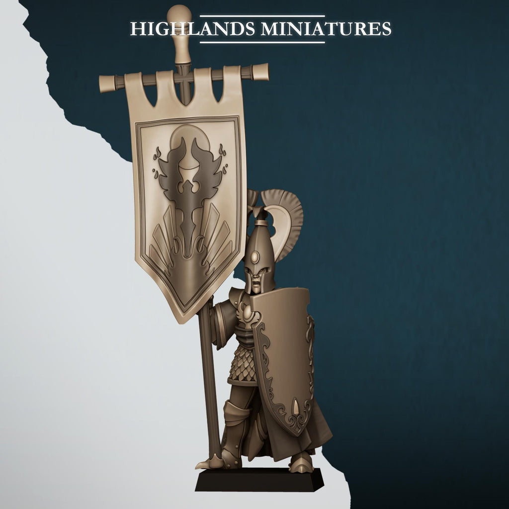 Aegean Elf with Banner  - in 12k- by Highlands Miniatures