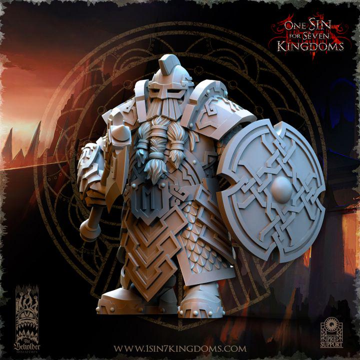 Dwarven kingdom iron head warriors - 12k  by TheBeholderMiniatures