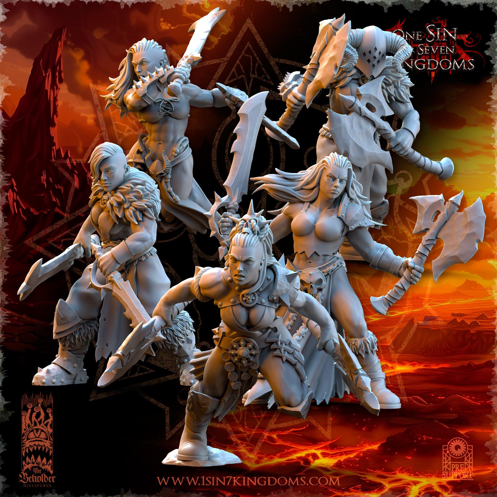 Realms of Mayhem Barbarian Razors - in 12k- by TheBeholderMiniatures