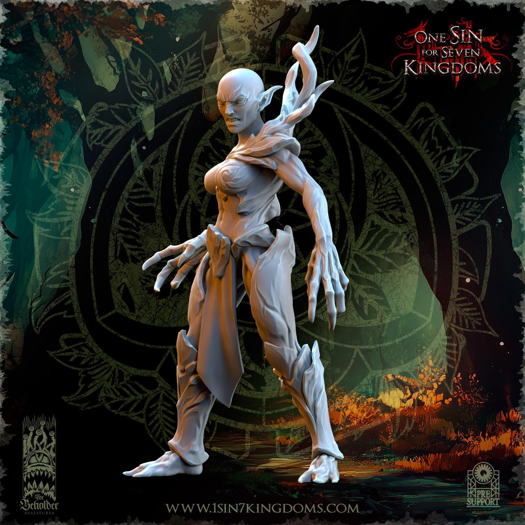 Evergreen Elves Invocations of the Forest - in 12k- by TheBeholderMiniatures