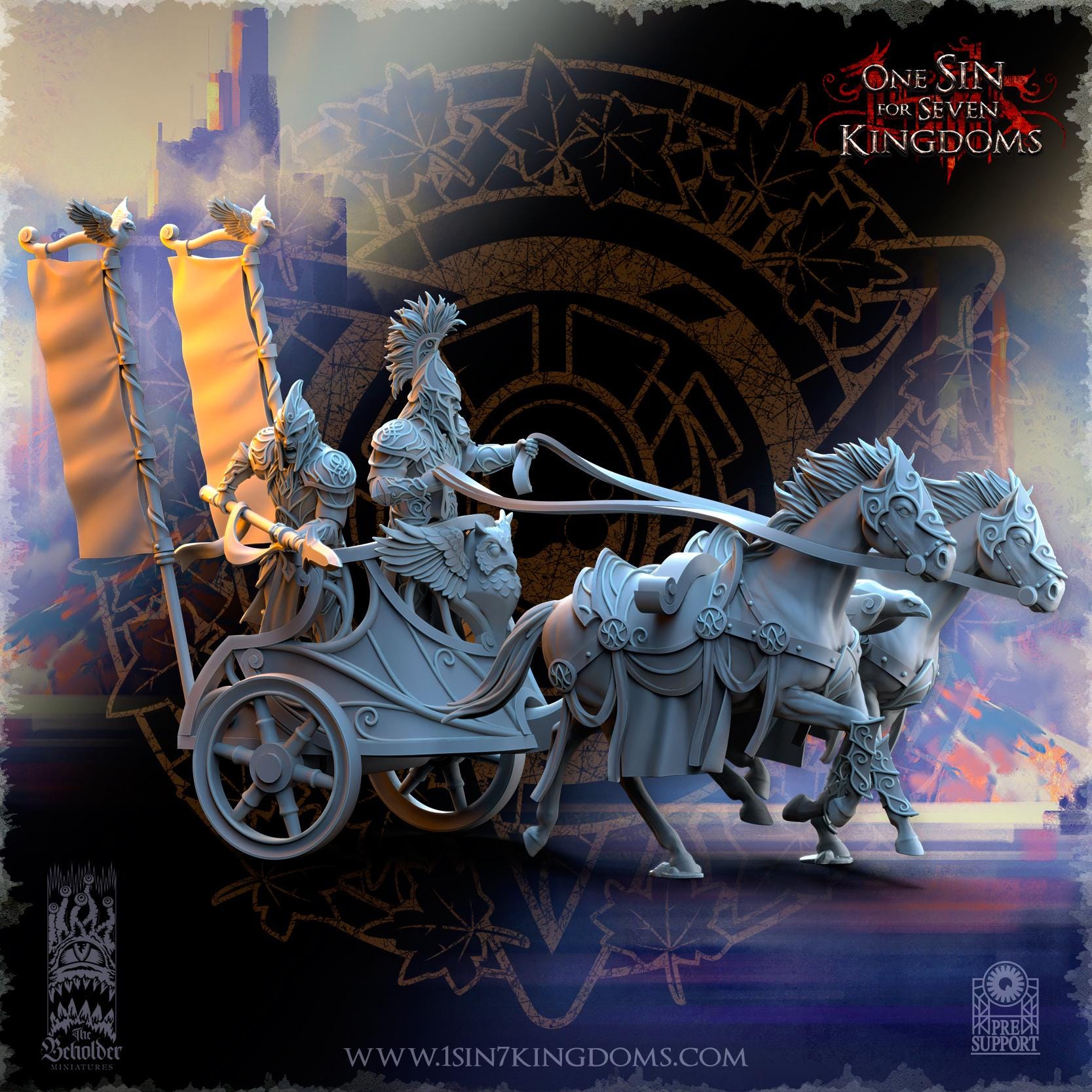Silvermoor Elves Chariots - in 12k by TheBeholderMiniatures