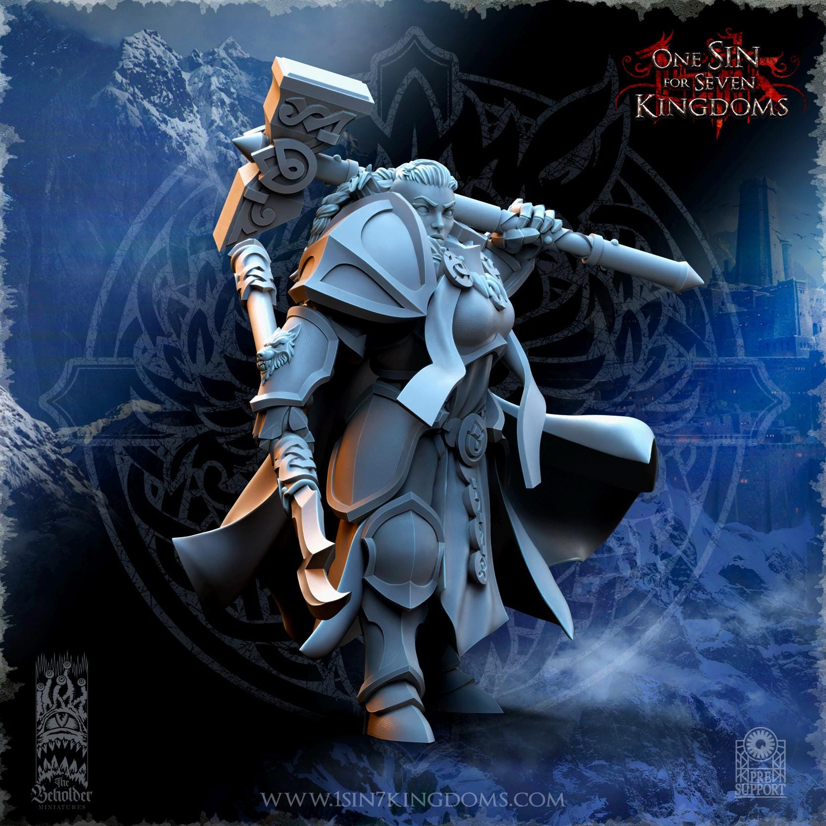 Valeskya, Stormwolf Captain  - in 12k- by TheBeholderMiniatures