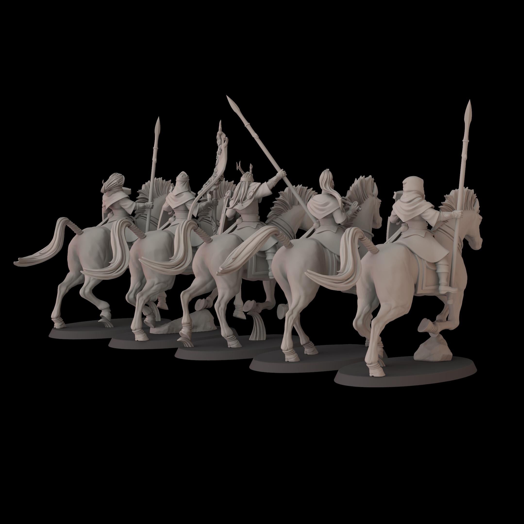 Wood Elfs Lancers Riders - 12k by fantasycultminiatures