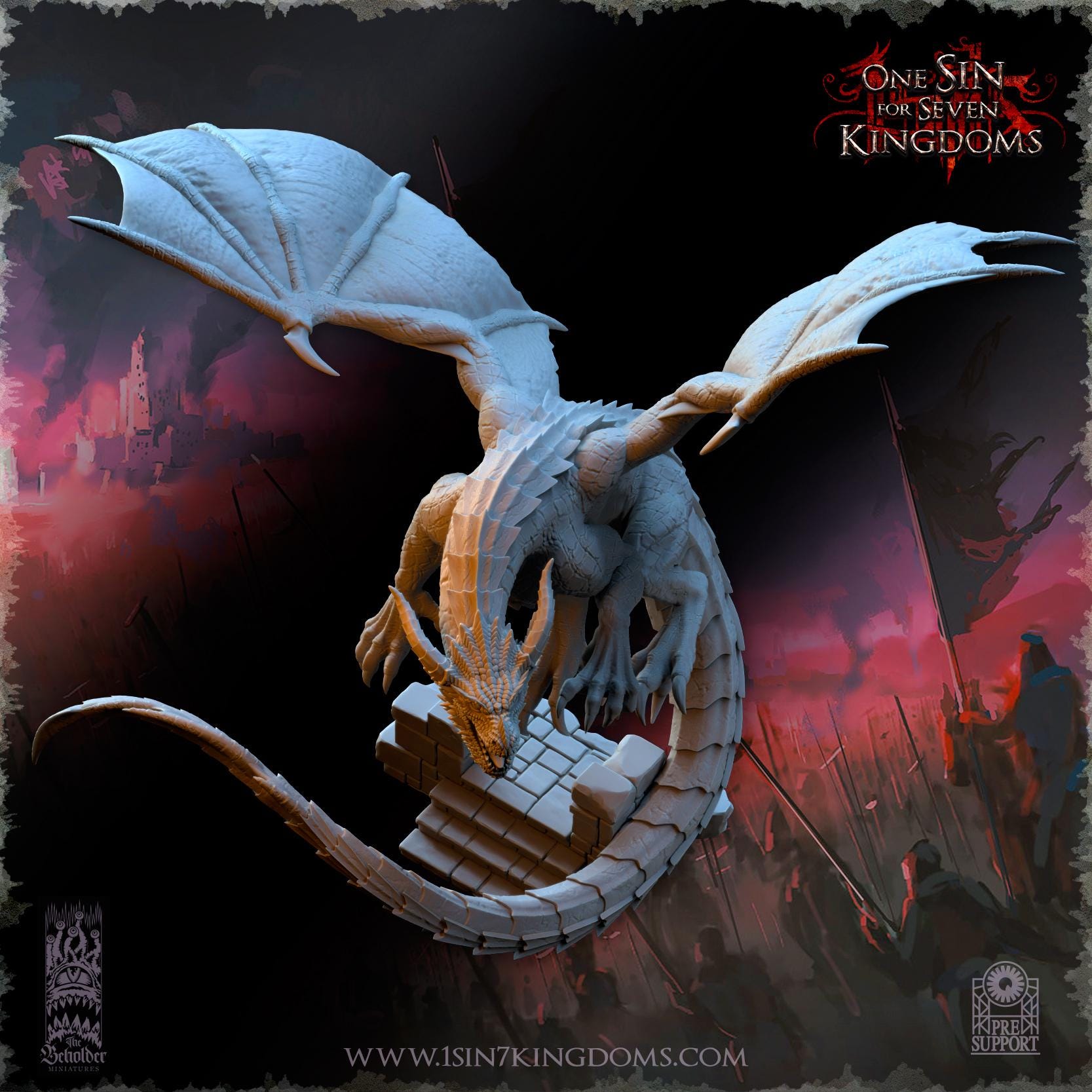 Wuthang, the Wasteland Dragon- in 12k- by TheBeholderMiniatures