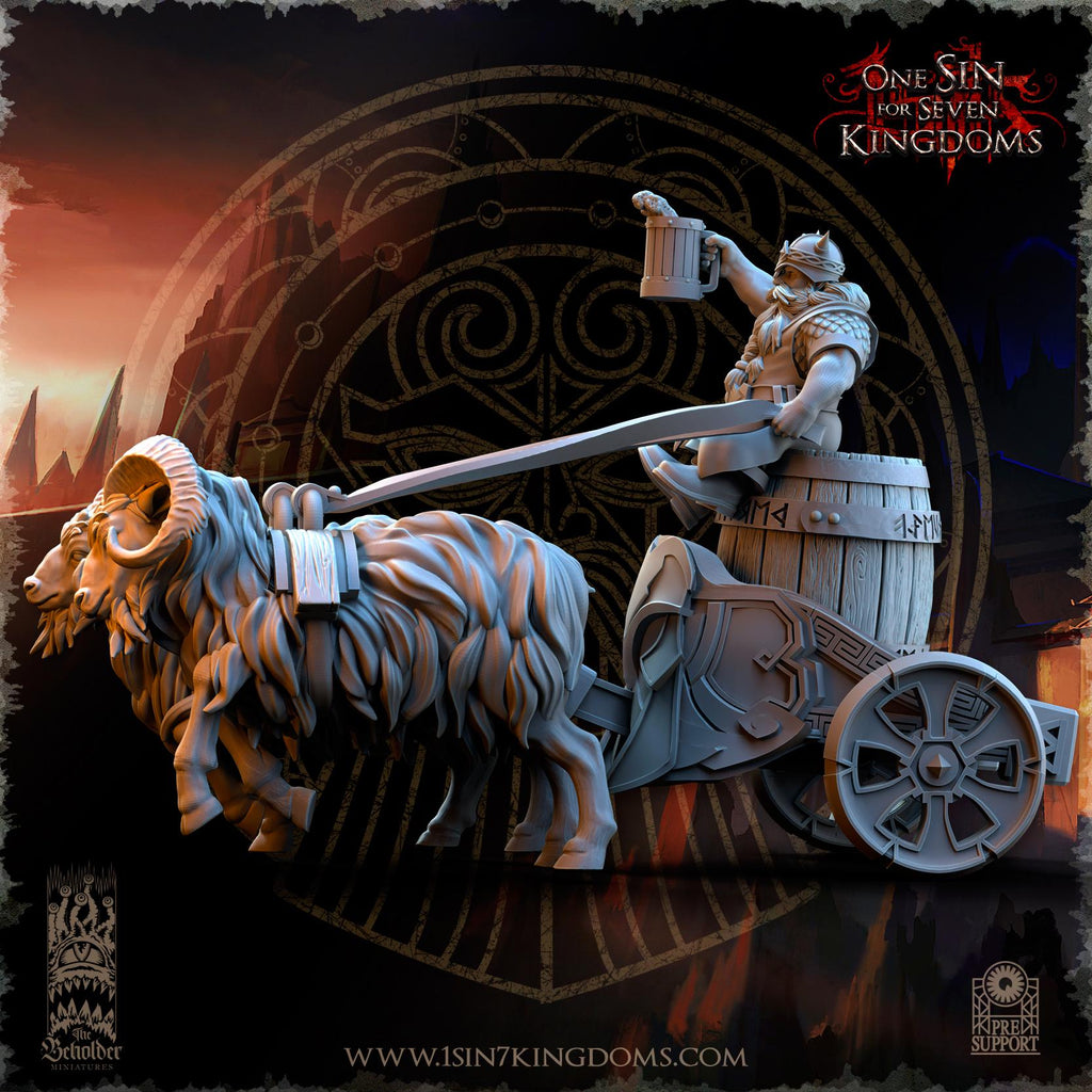 Dwarven Kingdoms Oktobeard Fest Chariot - in 12k- by TheBeholderMiniatures
