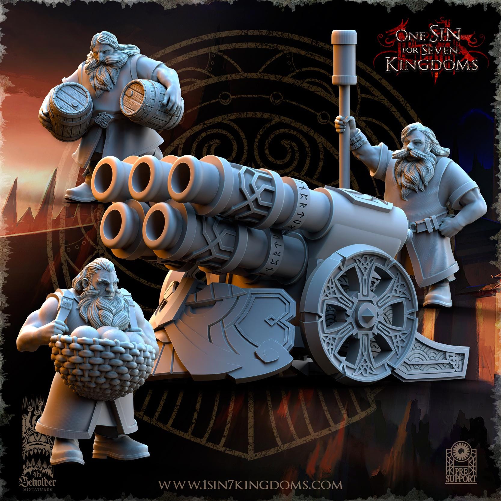 dwarven kingdom volcano battery - in 12k by TheBeholderMiniatures