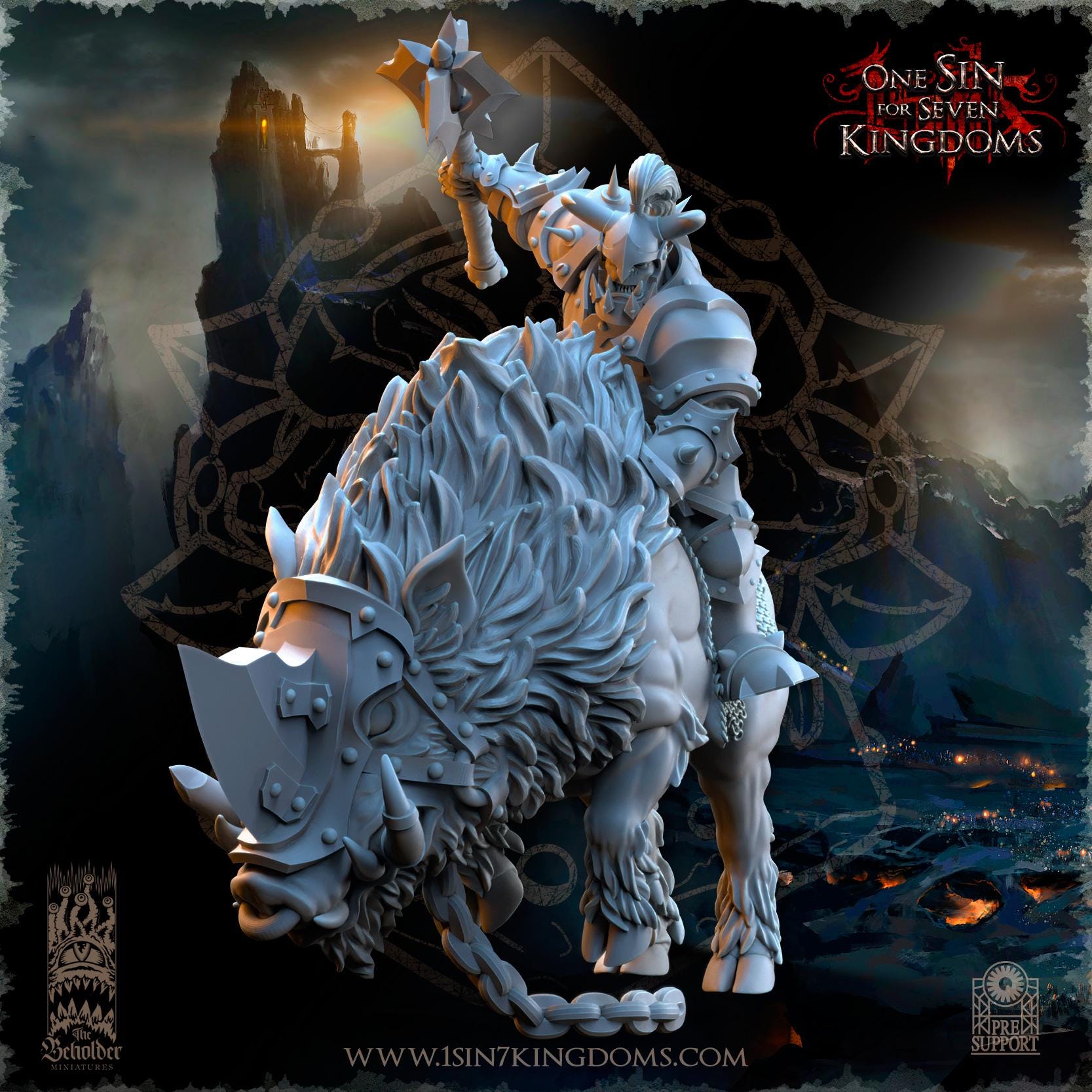 Nestah Orcs Beast Boars Riders - in 12k TheBeholderMiniatures
