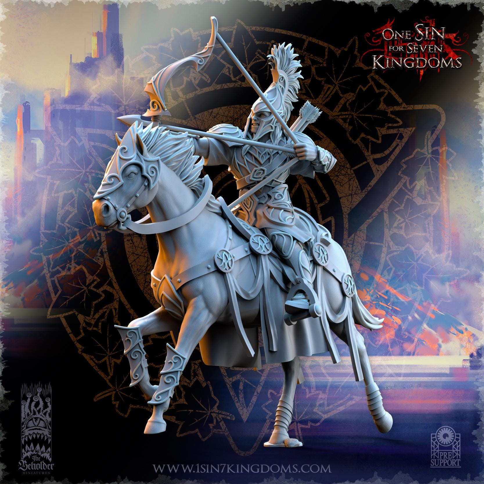 Silvermoor Elves Archers Cavalry - in 12k- by TheBeholderMiniatures