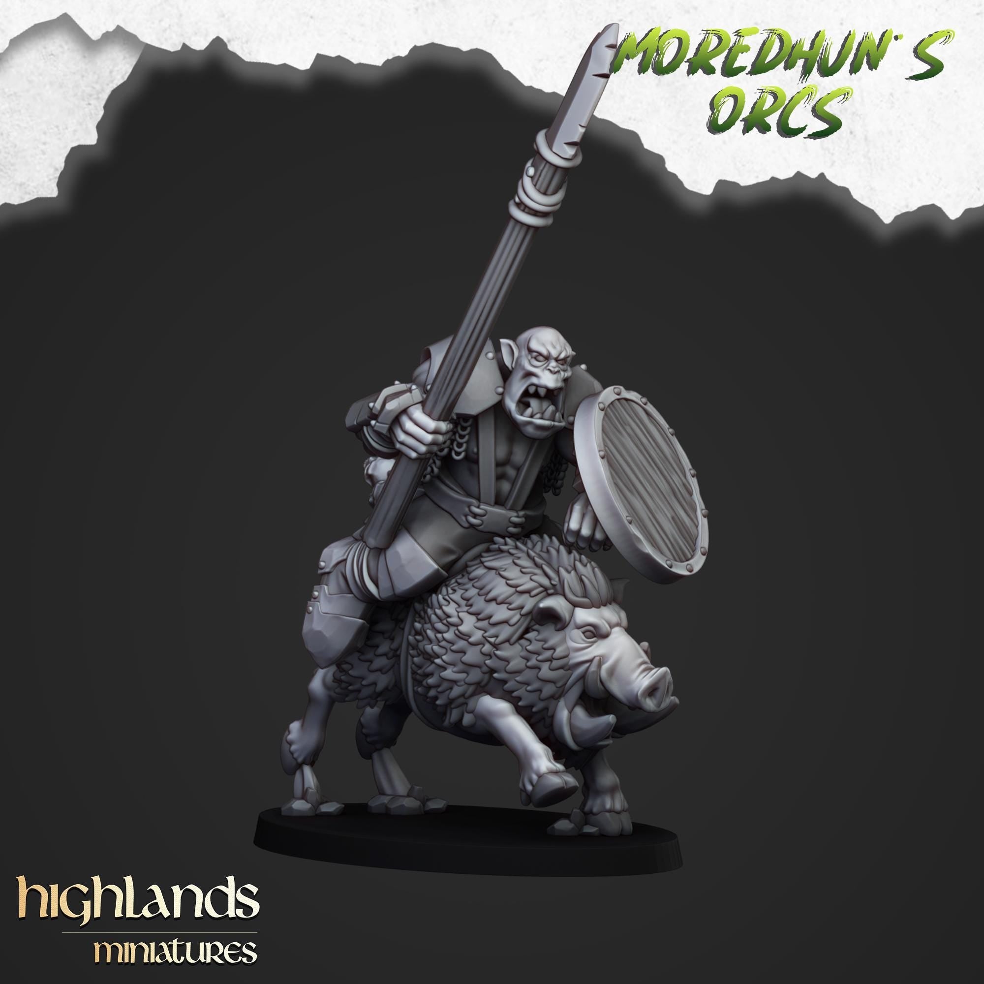 Mounted Orcs with spears - in 12k- by Highlands Miniatures