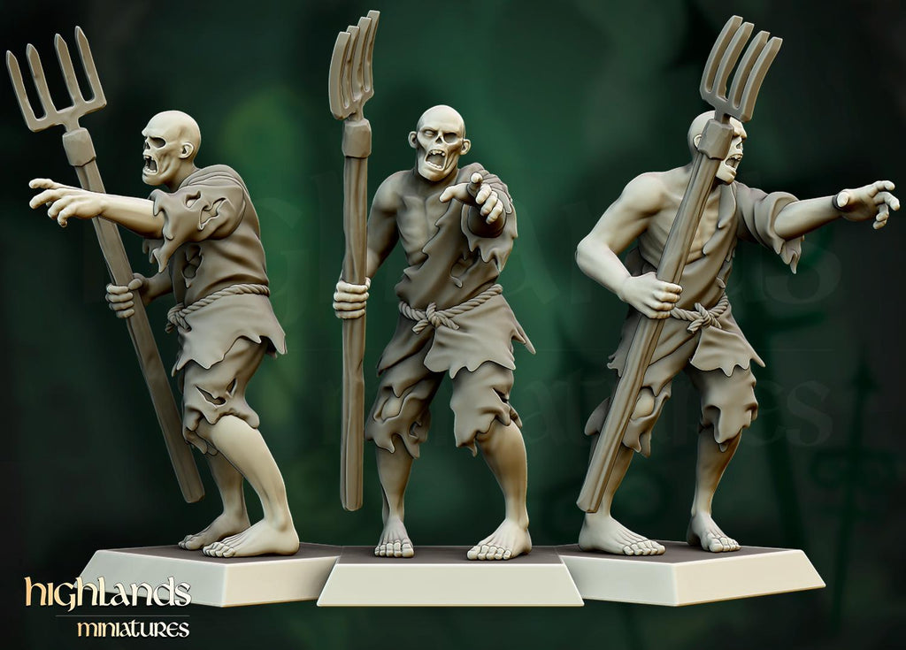 Zombie Villagers  - in 12k- by Highlands Miniatures