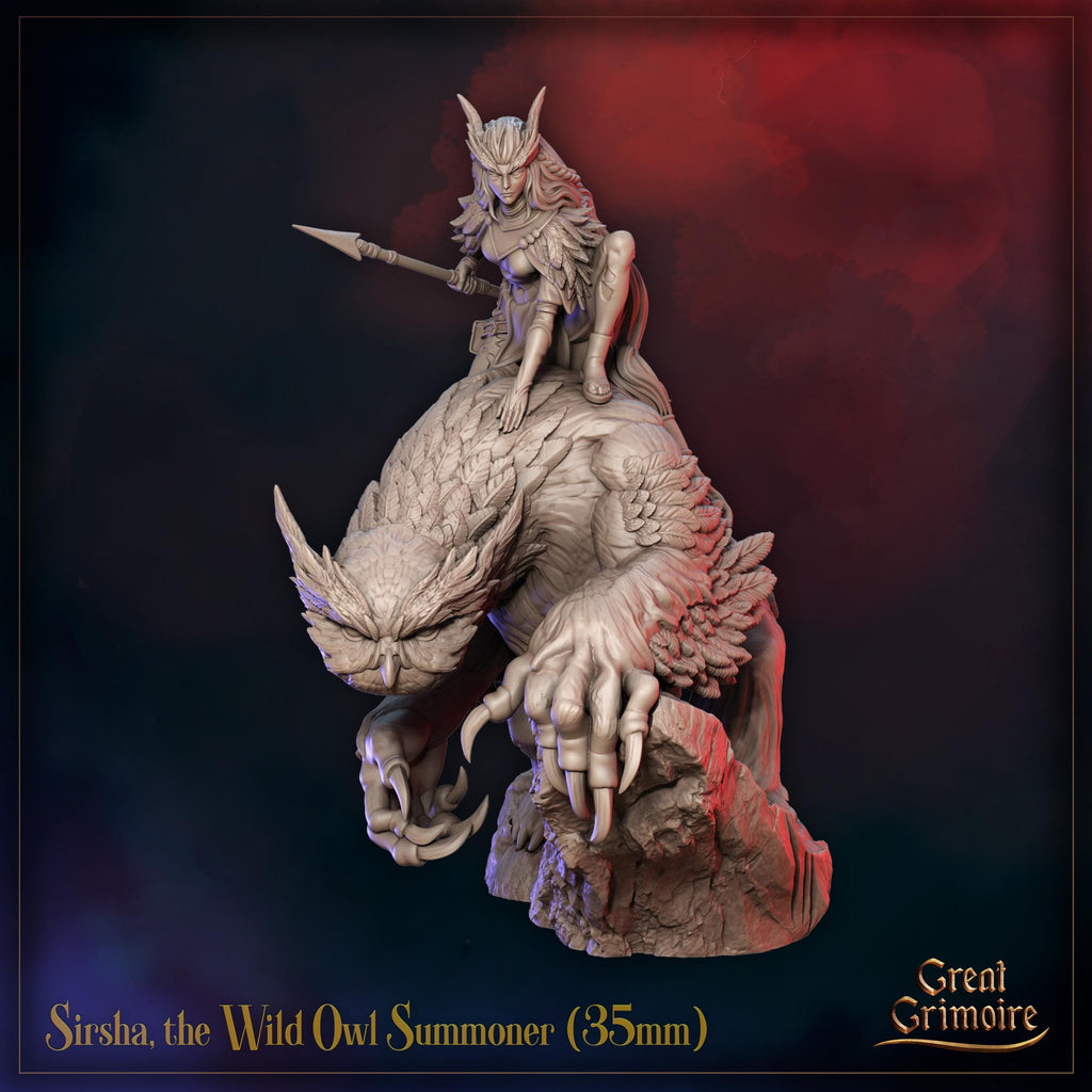 Sirsha, the Wild Owl Summoner - in 12k - by Great Grimoire