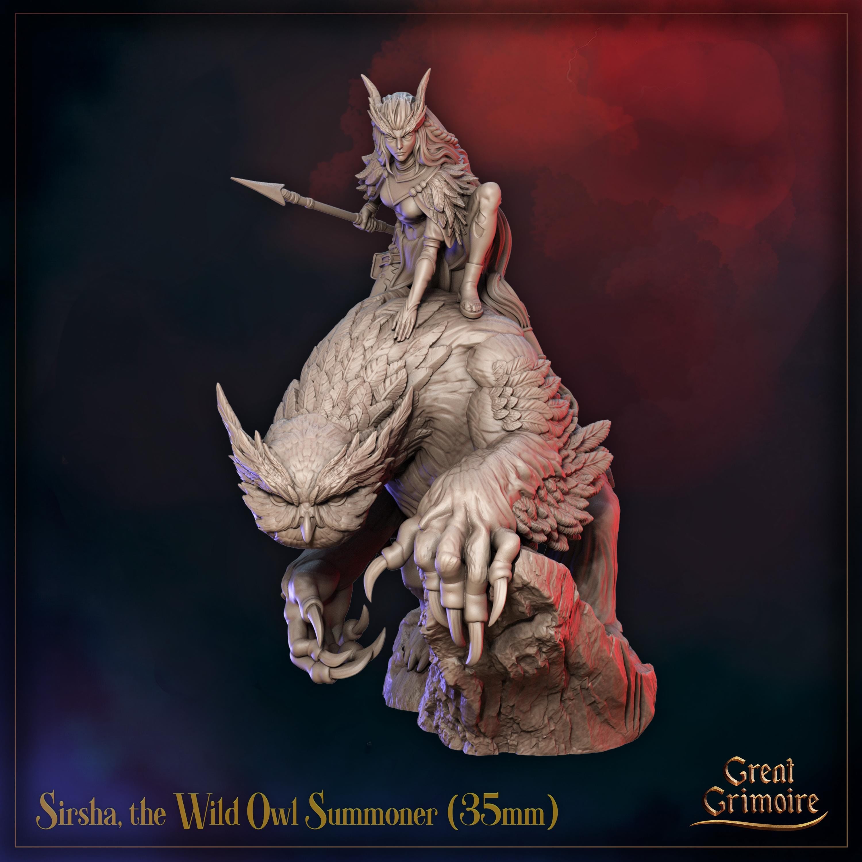 Sirsha, the Wild Owl Summoner - in 12k - by Great Grimoire