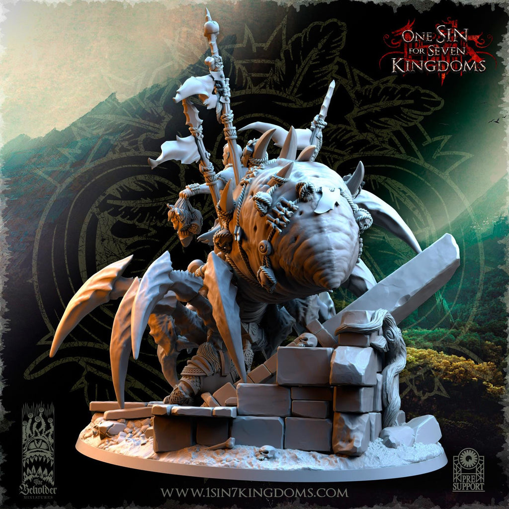 Salanaar Shaman Spider Rider  - in 12k- by TheBeholderMiniatures