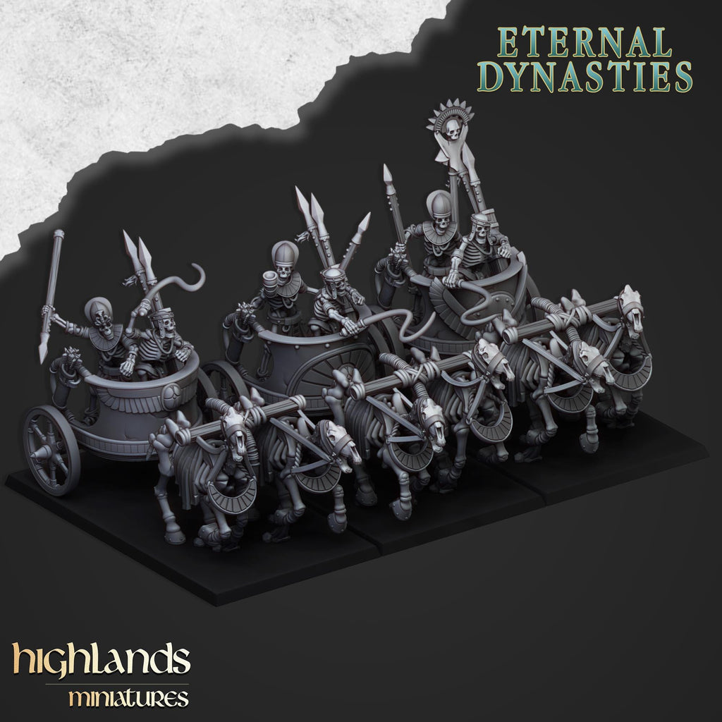 Ancient Skeletal Chariots - in 12k- by Highlands Miniatures