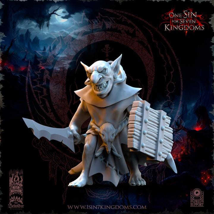 The Black Horde Goblins Warriors - 12k - By TheBeholderMiniatures