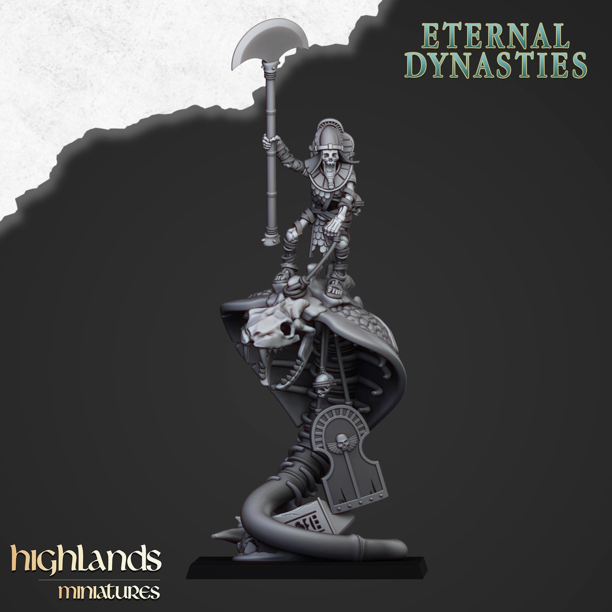 Mounted Ancient Guard on Great Snakes - in 12k- by Highlands Miniatures