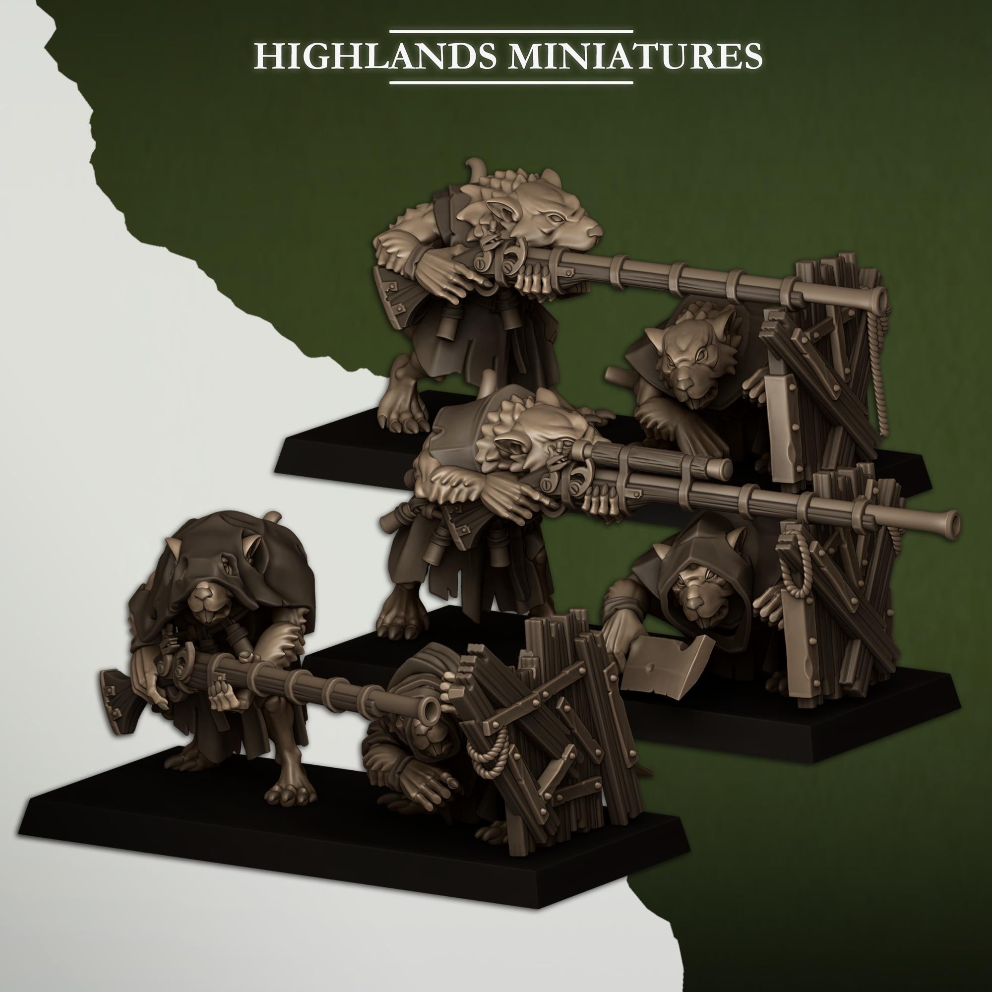 Vermin Shooters Teams - 3 models - in 12k- by Highlands Miniatures