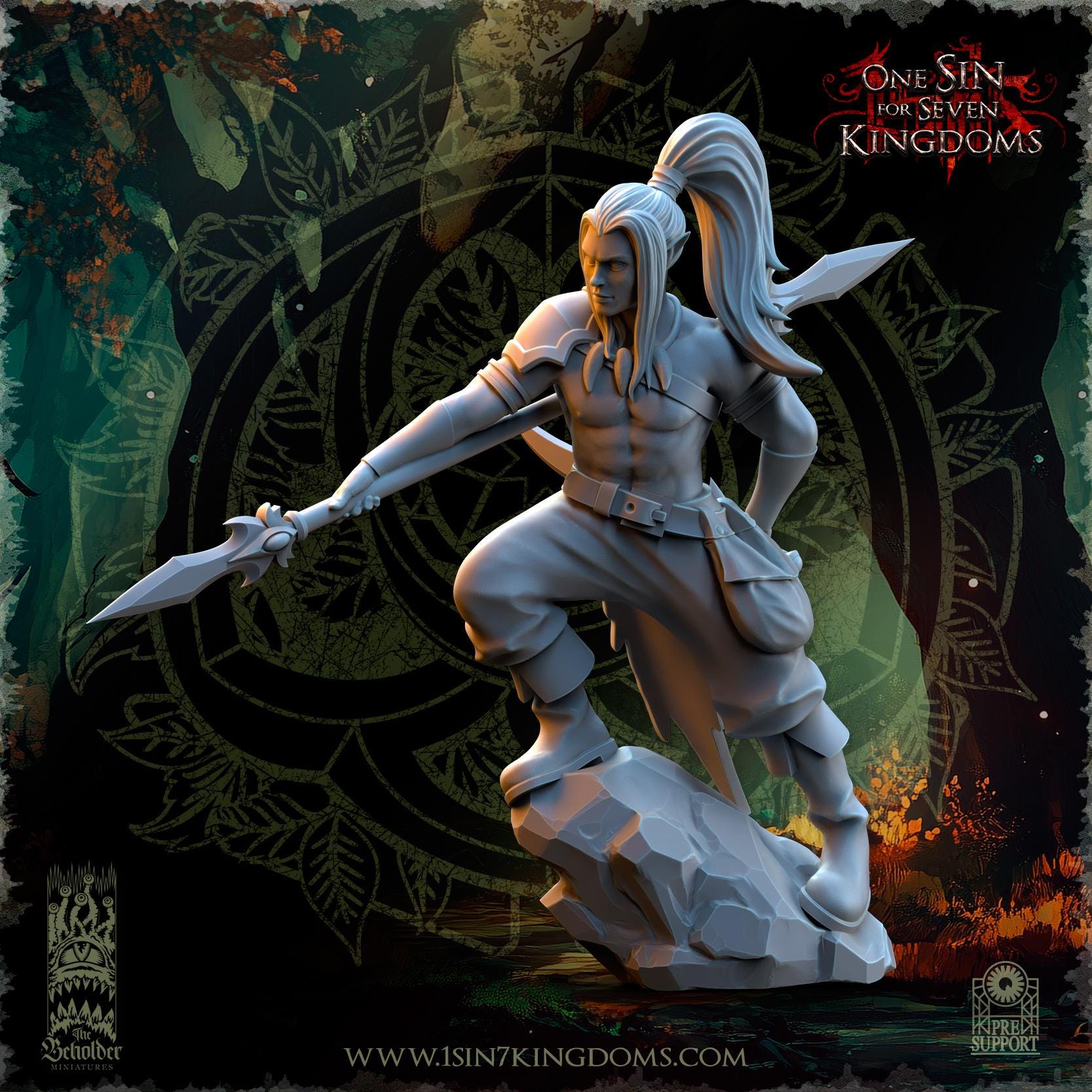 Evergreen Elves Death Dancers - in 12k- by TheBeholderMiniatures