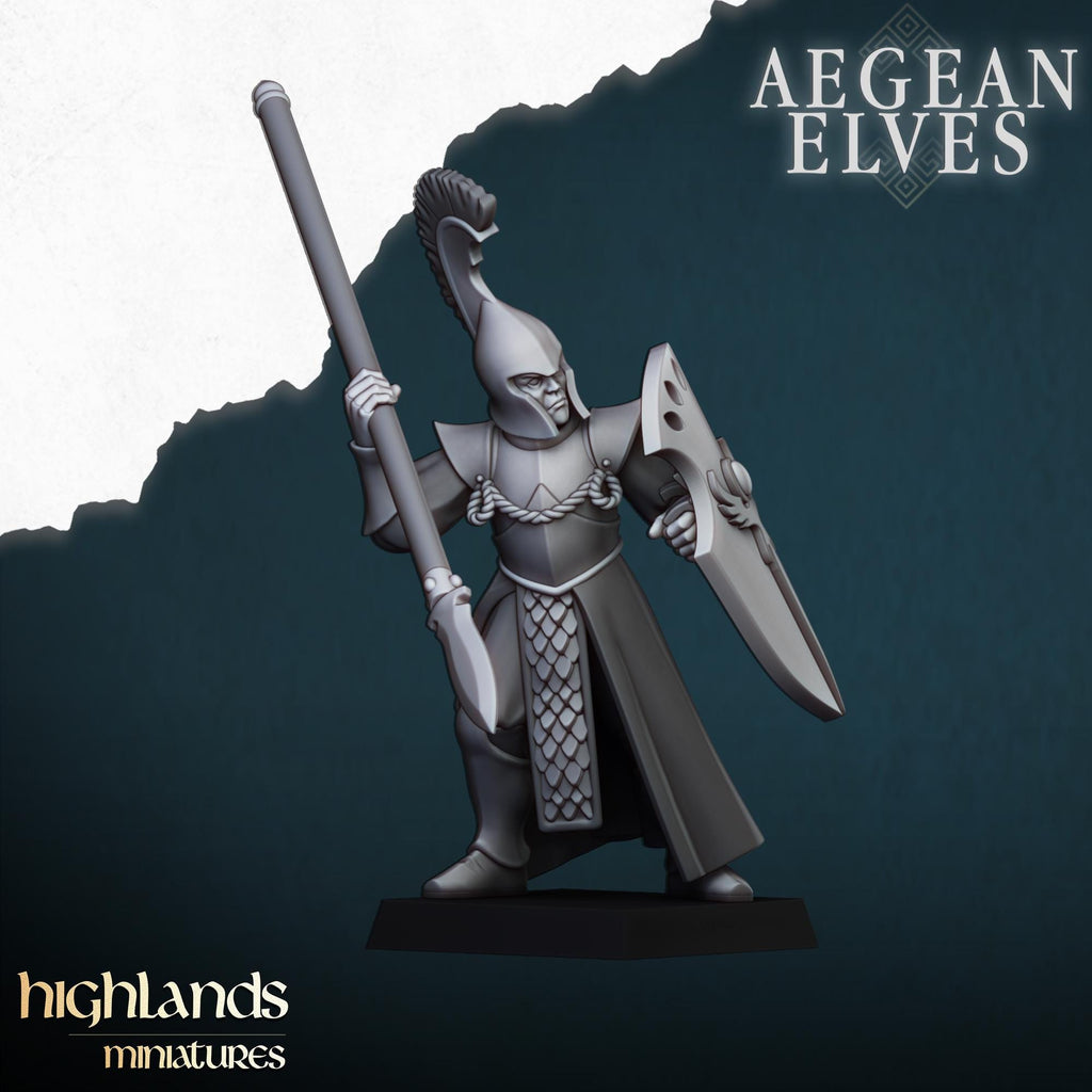 Aegean Elves Spearmen  - in 12k- by Highlands Miniatures