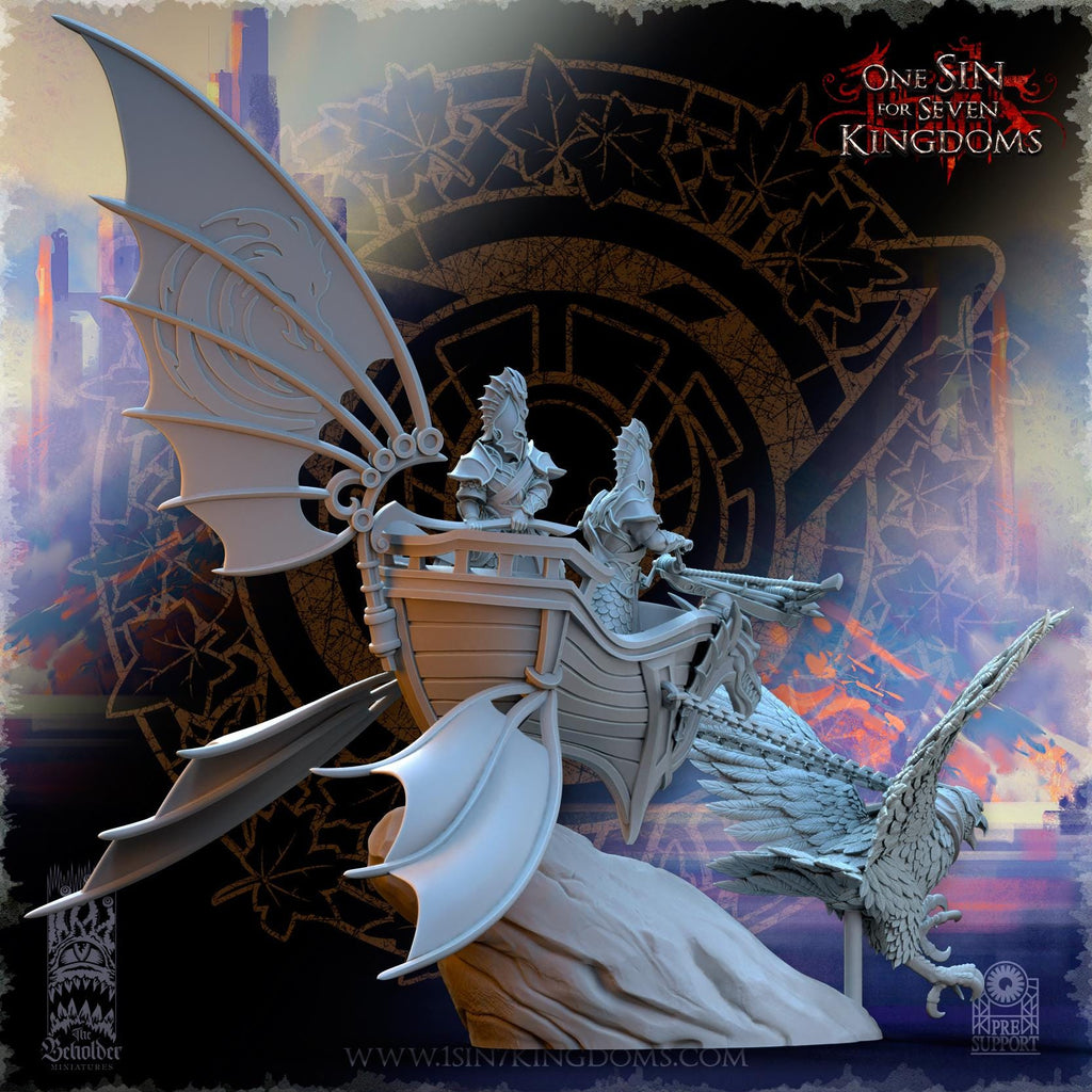 Silvermoor Elves Eagle Chariot - in 12k- by TheBeholderMiniatures