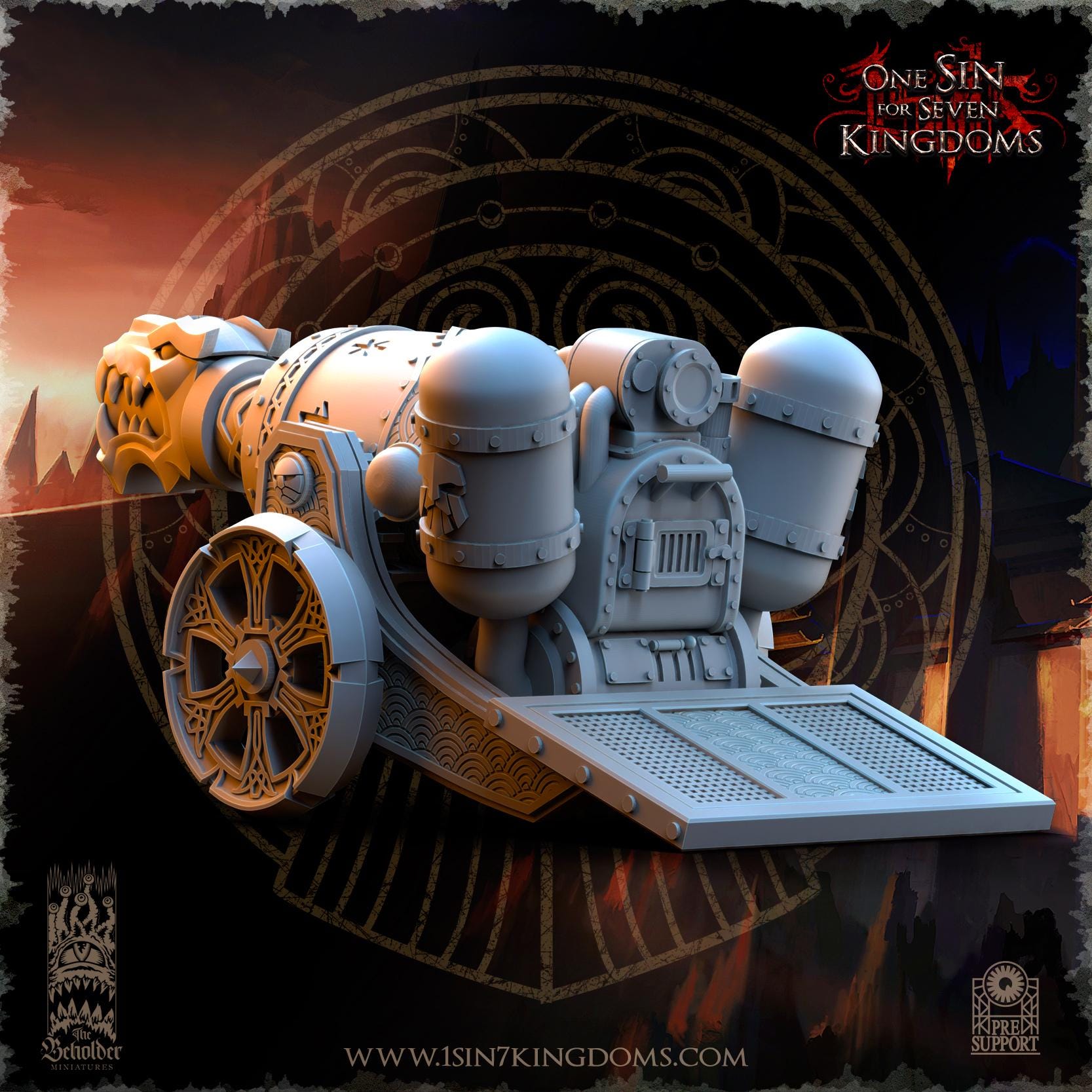 Dwarven Kingdoms Flamebreath Cannon - in 12k- by TheBeholderMiniatures