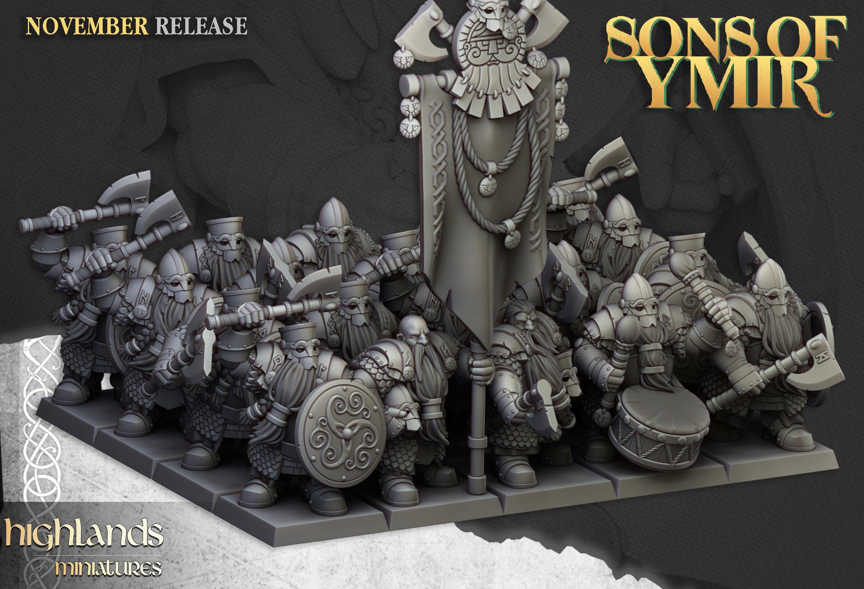 Dwarf Huscarls Unit - in 12k- by Highlands Miniatures