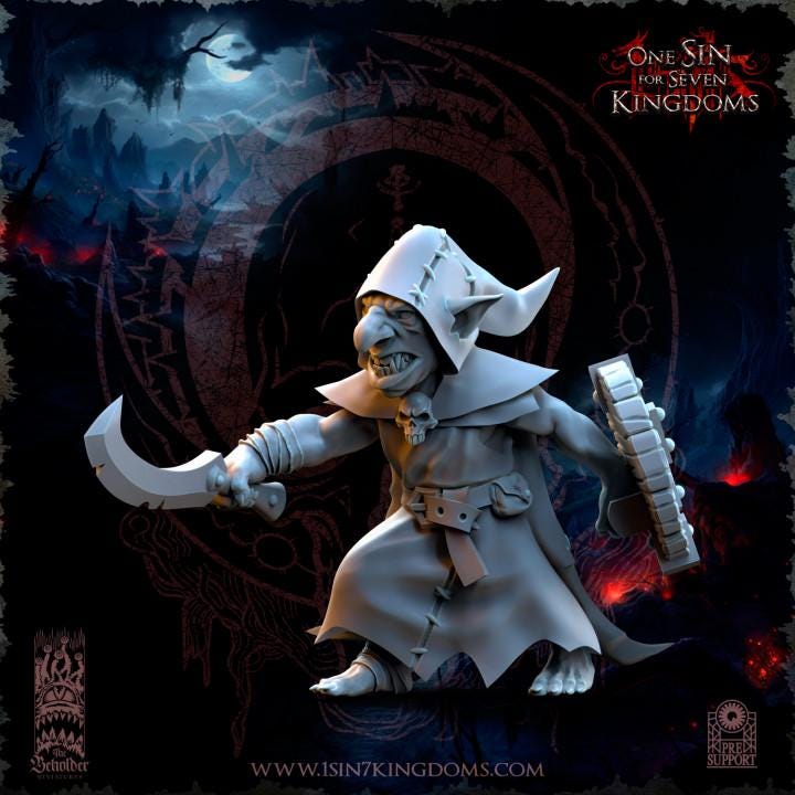 The Black Horde Goblins Warriors - 12k - By TheBeholderMiniatures