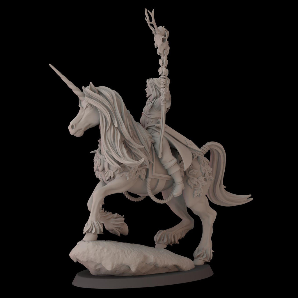Elf Wizard on Unicorn - 12k by fantasycultminiatures