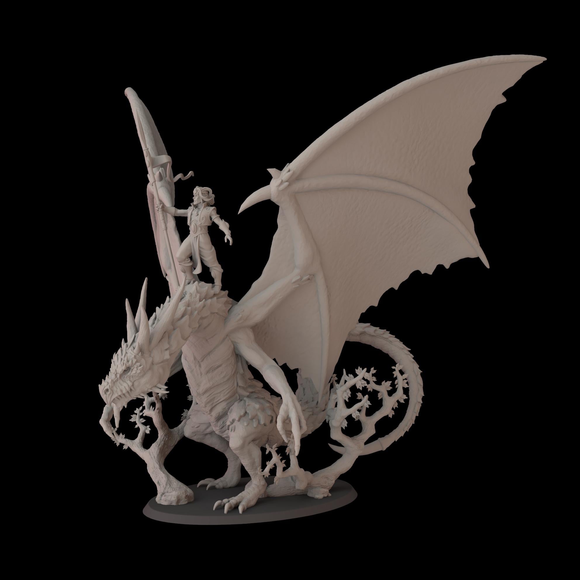Prince Bryel on Wood Dragon - 12k by fantasycultminiatures