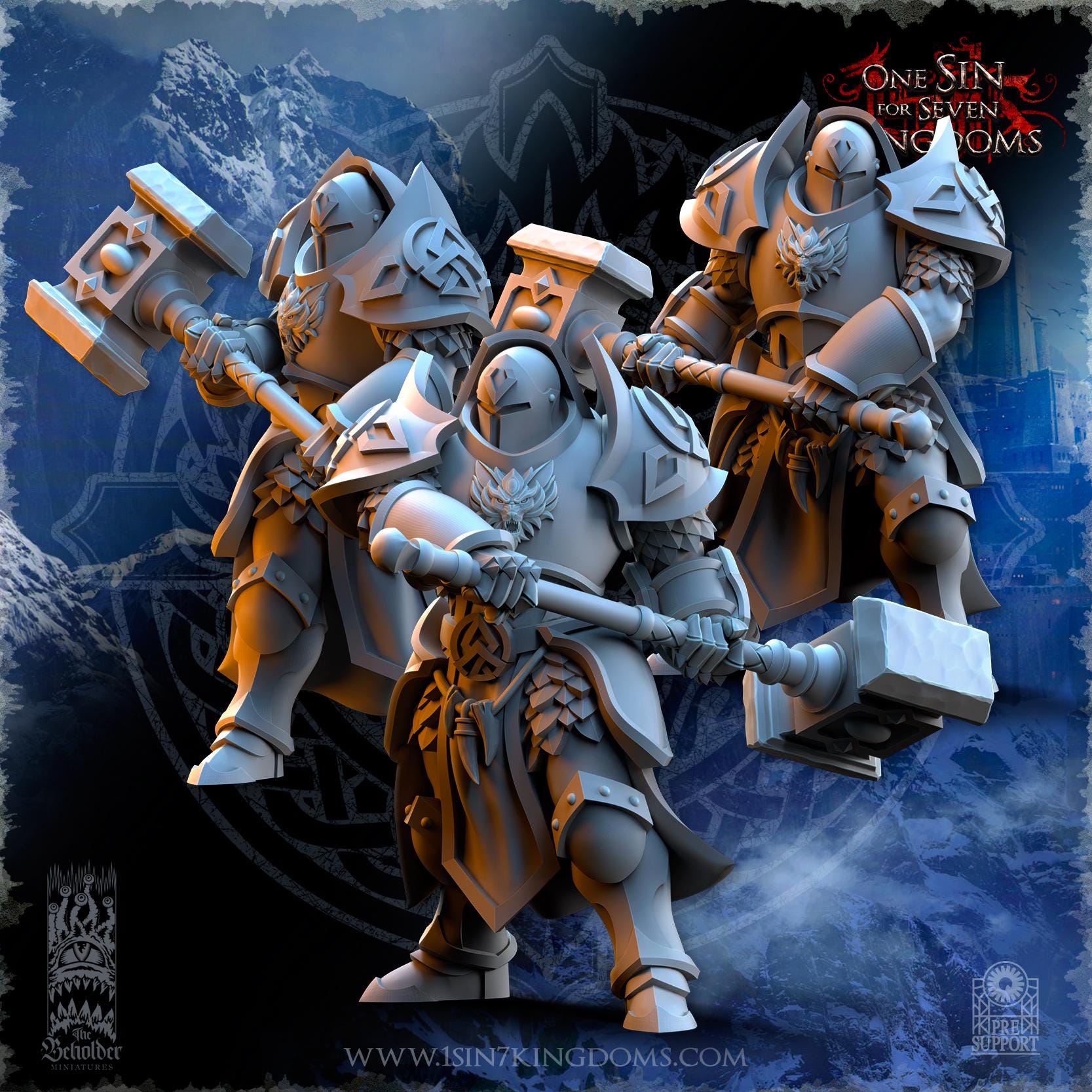 Stormwolves Punishers with two handed Hammers - in 12k- by TheBeholderMiniatures