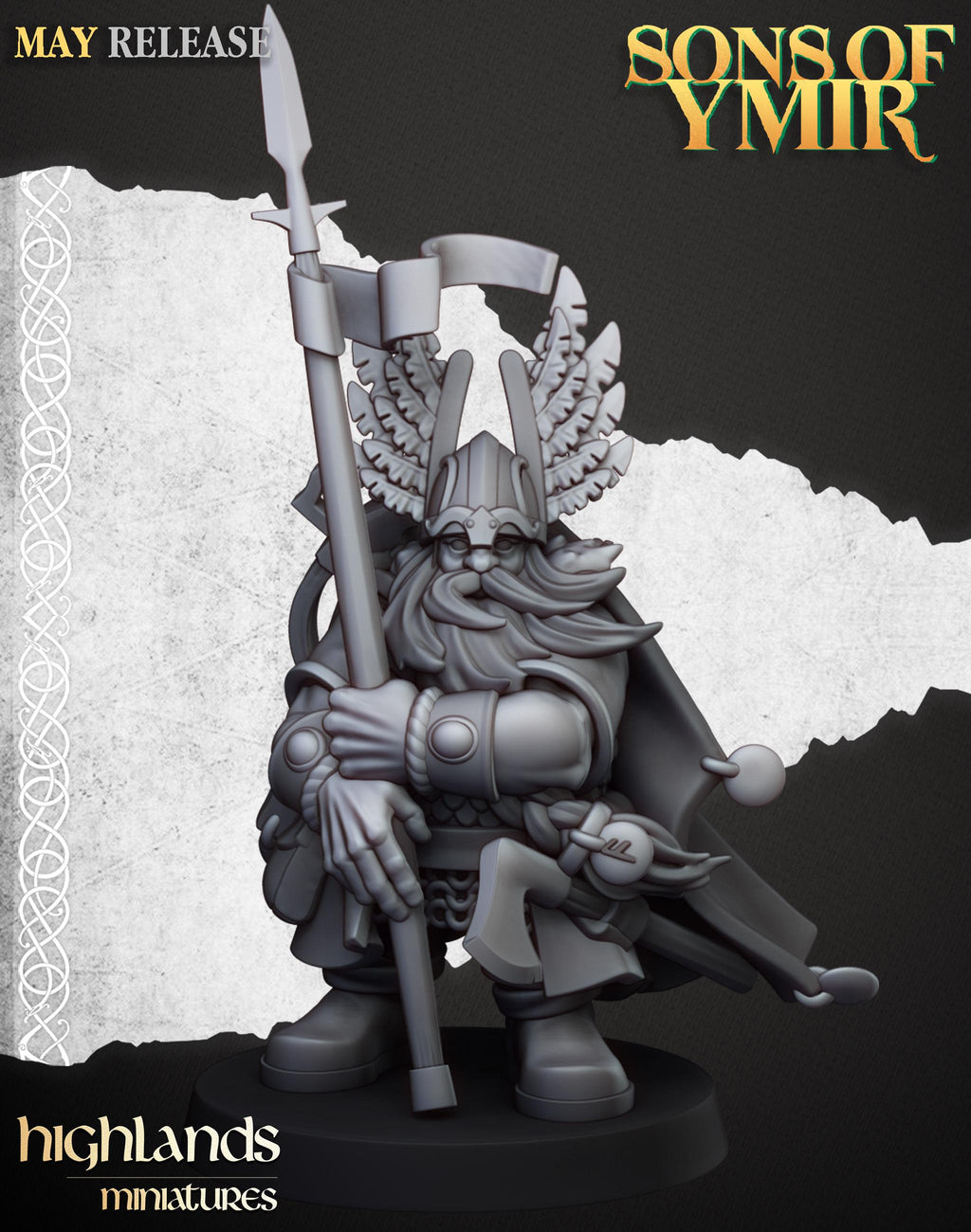Dwarf Mountain Lord  - in 12k- by Highlands Miniatures