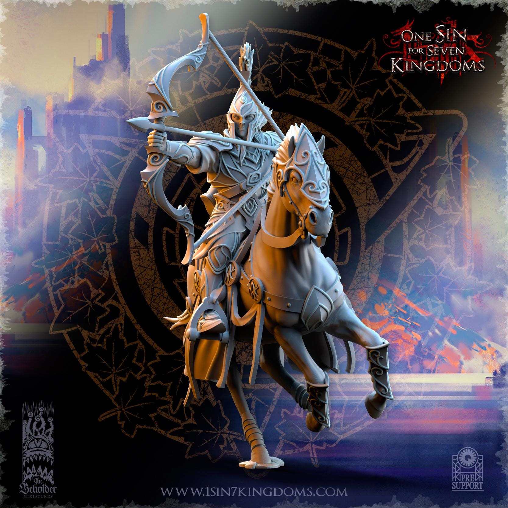 Silvermoor Elves Archers Cavalry - in 12k- by TheBeholderMiniatures