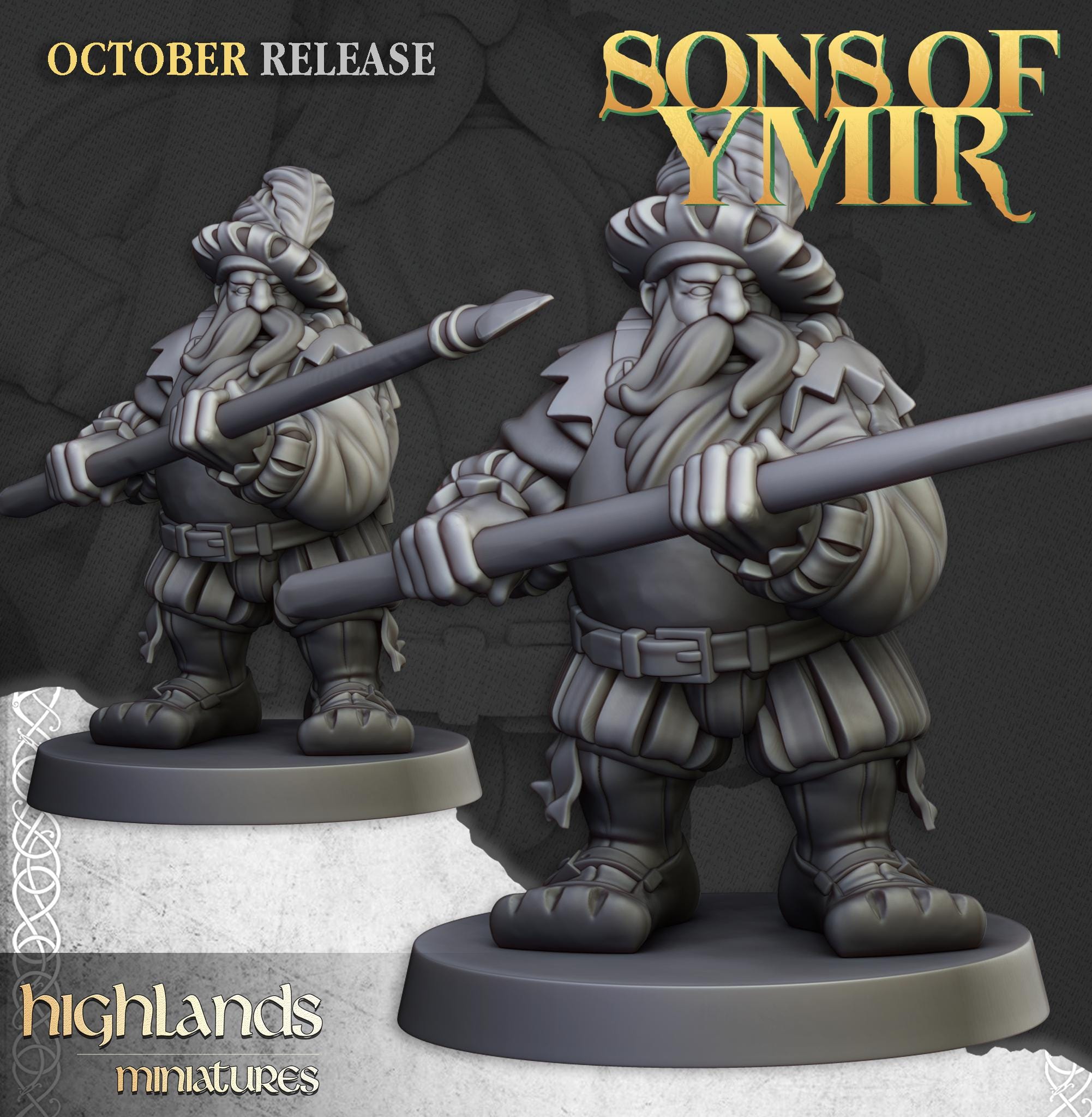 Dwarf Pikemen Unit  - in 12k- by Highlands Miniatures