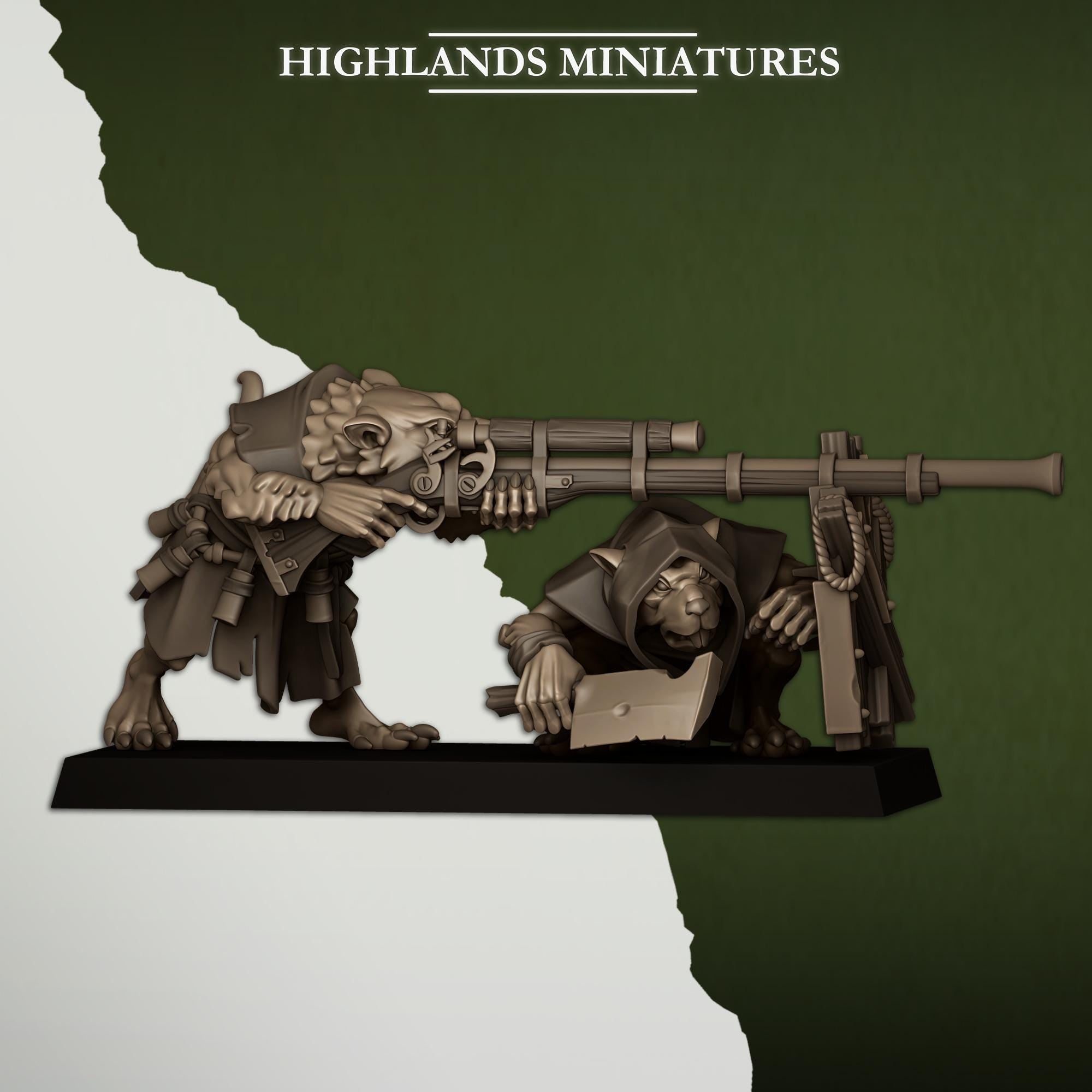 Vermin Shooters Teams - 3 models - in 12k- by Highlands Miniatures