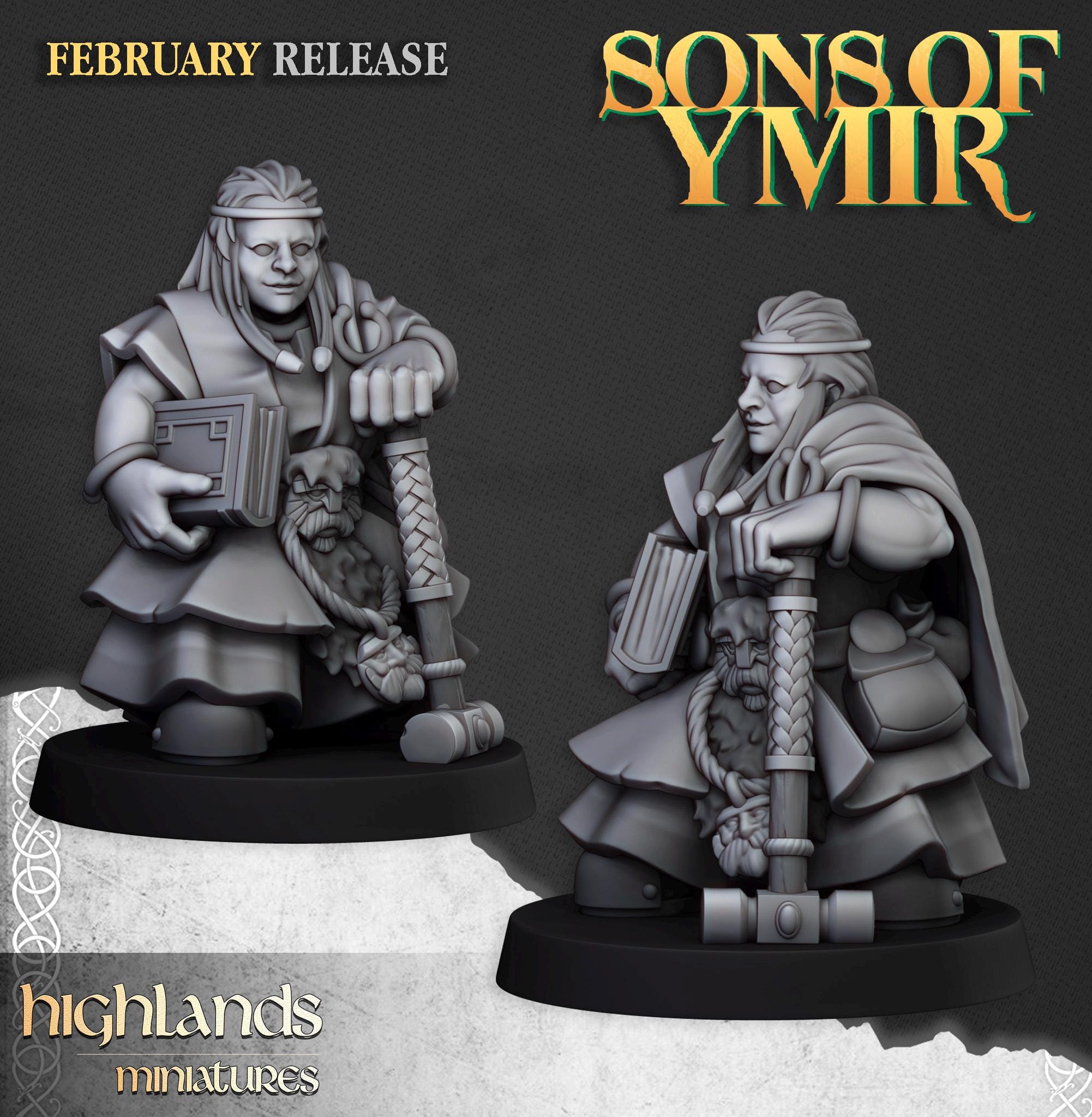 Dwarf Runepriests - in 12k- by Highlands Miniatures