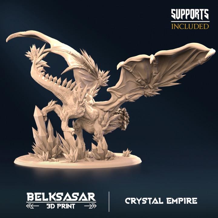 Crystal dragon  - in 12k by Belksasar