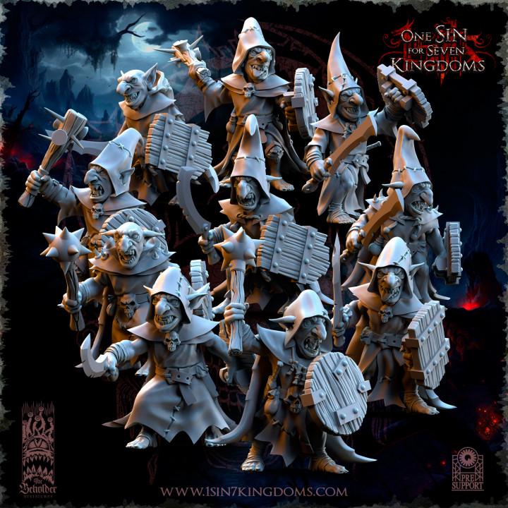 The Black Horde Goblins Warriors - 12k - By TheBeholderMiniatures