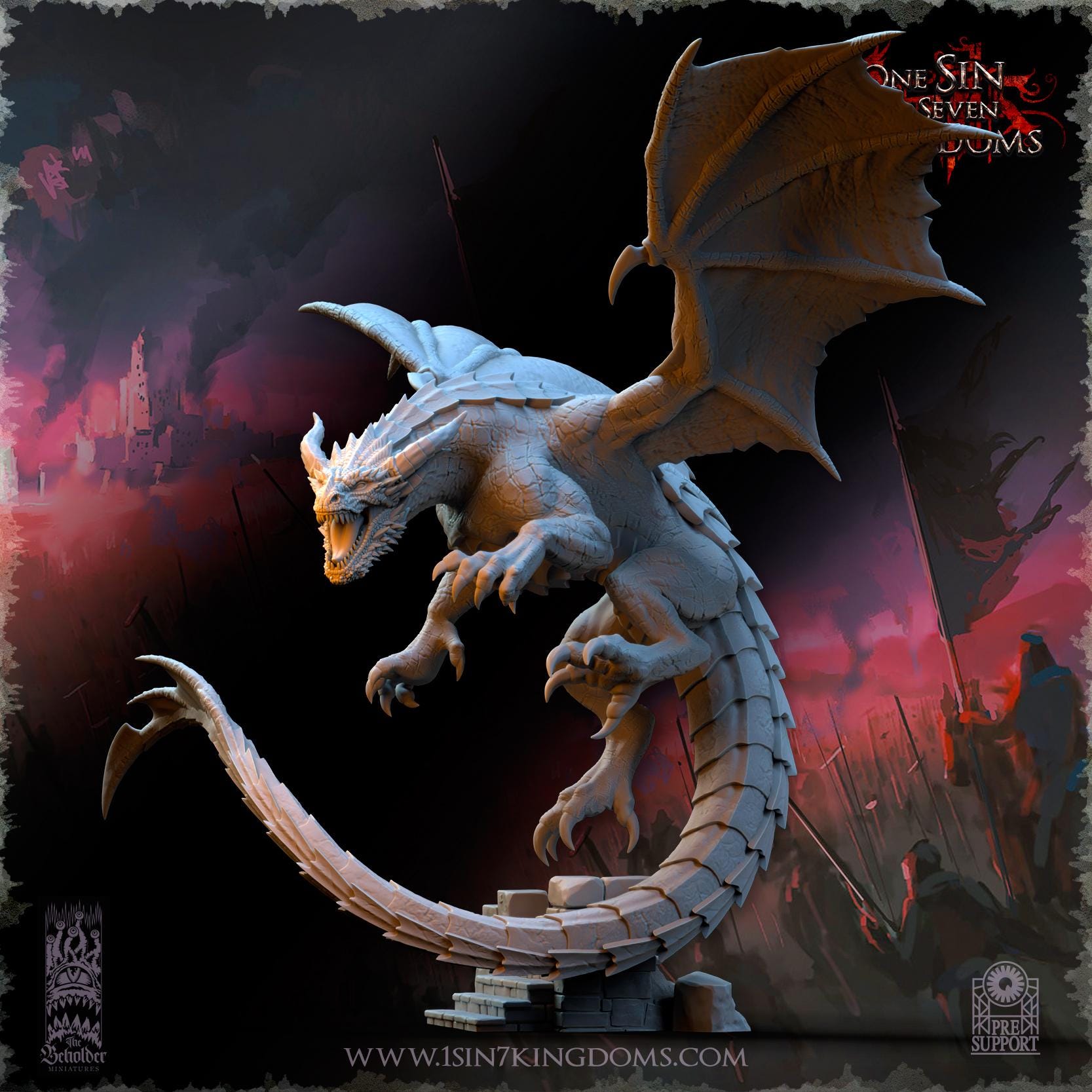 Wuthang, the Wasteland Dragon- in 12k- by TheBeholderMiniatures