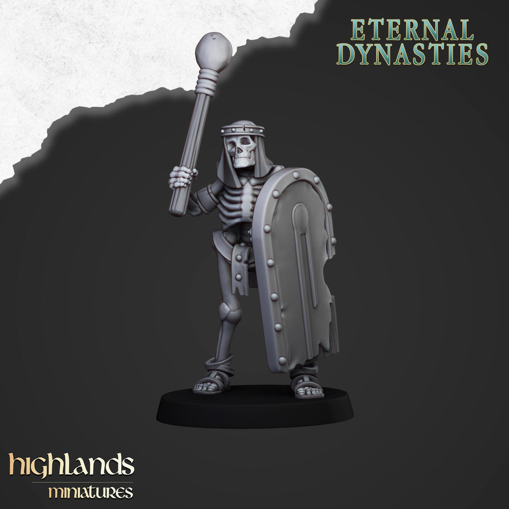 Ancient Skeletons with Spears and Hand Weapons - in 12k- by Highlands Miniatures