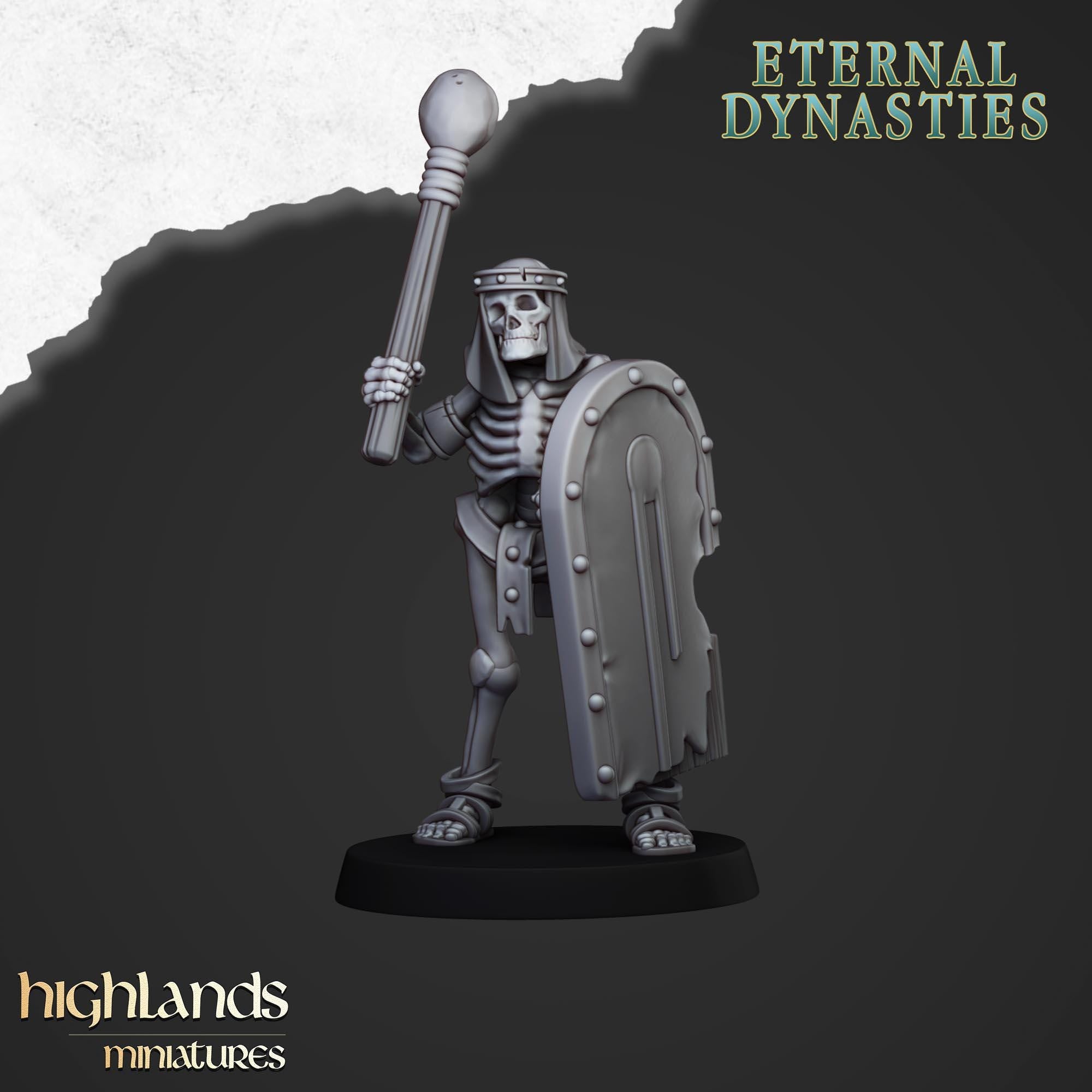 Ancient Skeletons with Spears and Hand Weapons - in 12k- by Highlands Miniatures