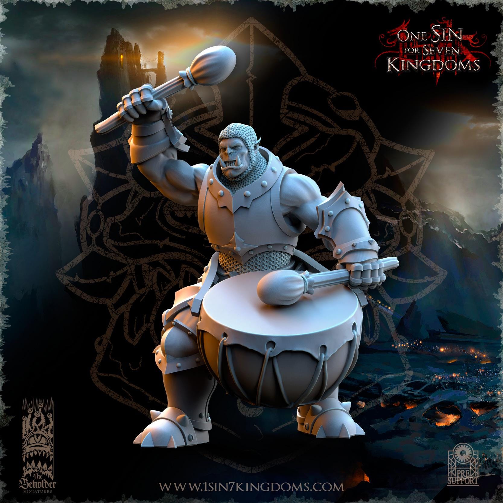 Nestah Orcs Command Group - in 12k- by TheBeholderMiniatures
