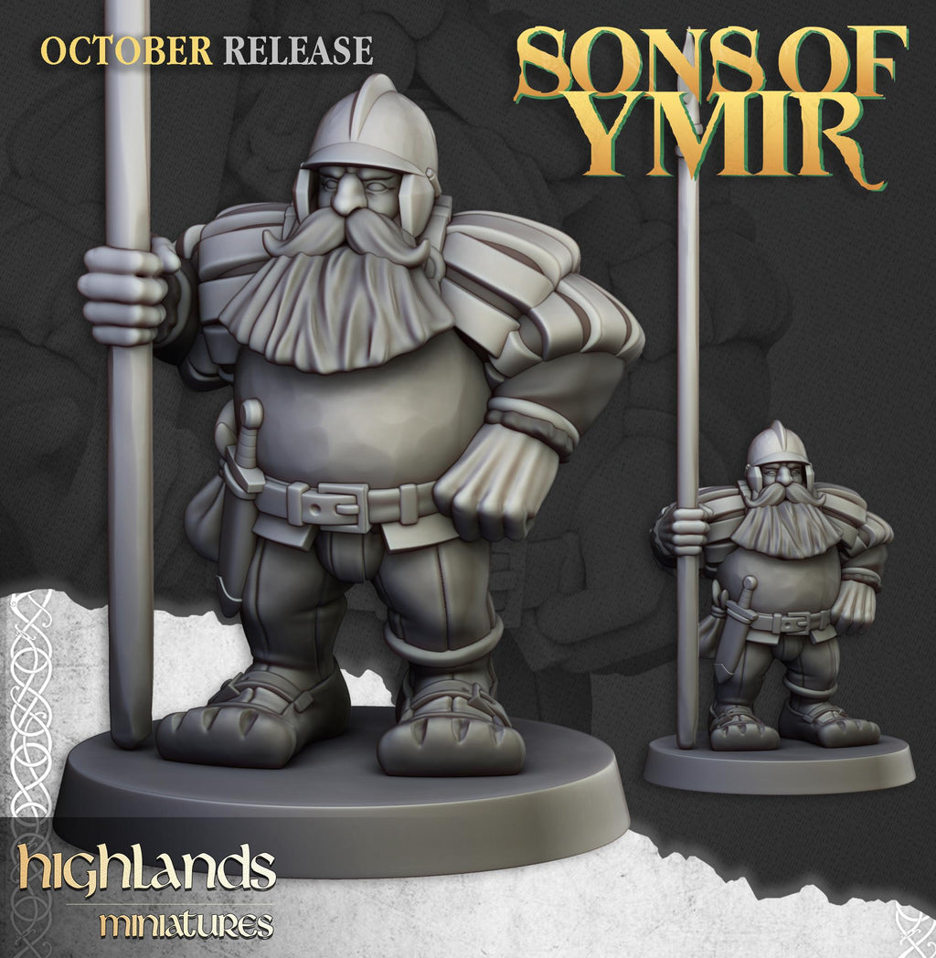 Dwarf Pikemen Unit  - in 12k- by Highlands Miniatures