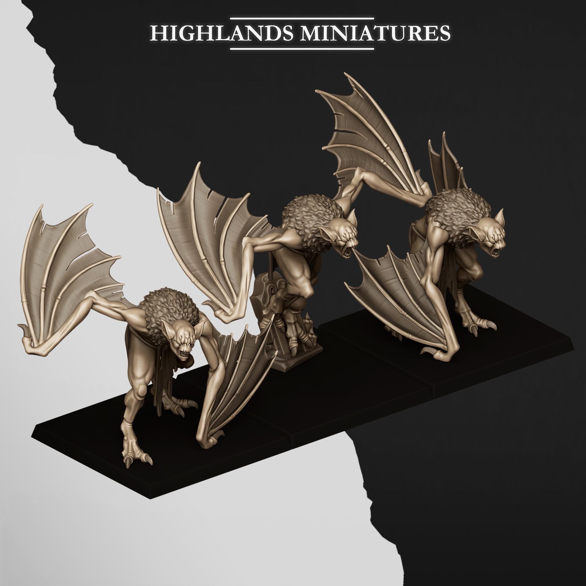 Crypt Bats - in 12k- by Highlands Miniatures