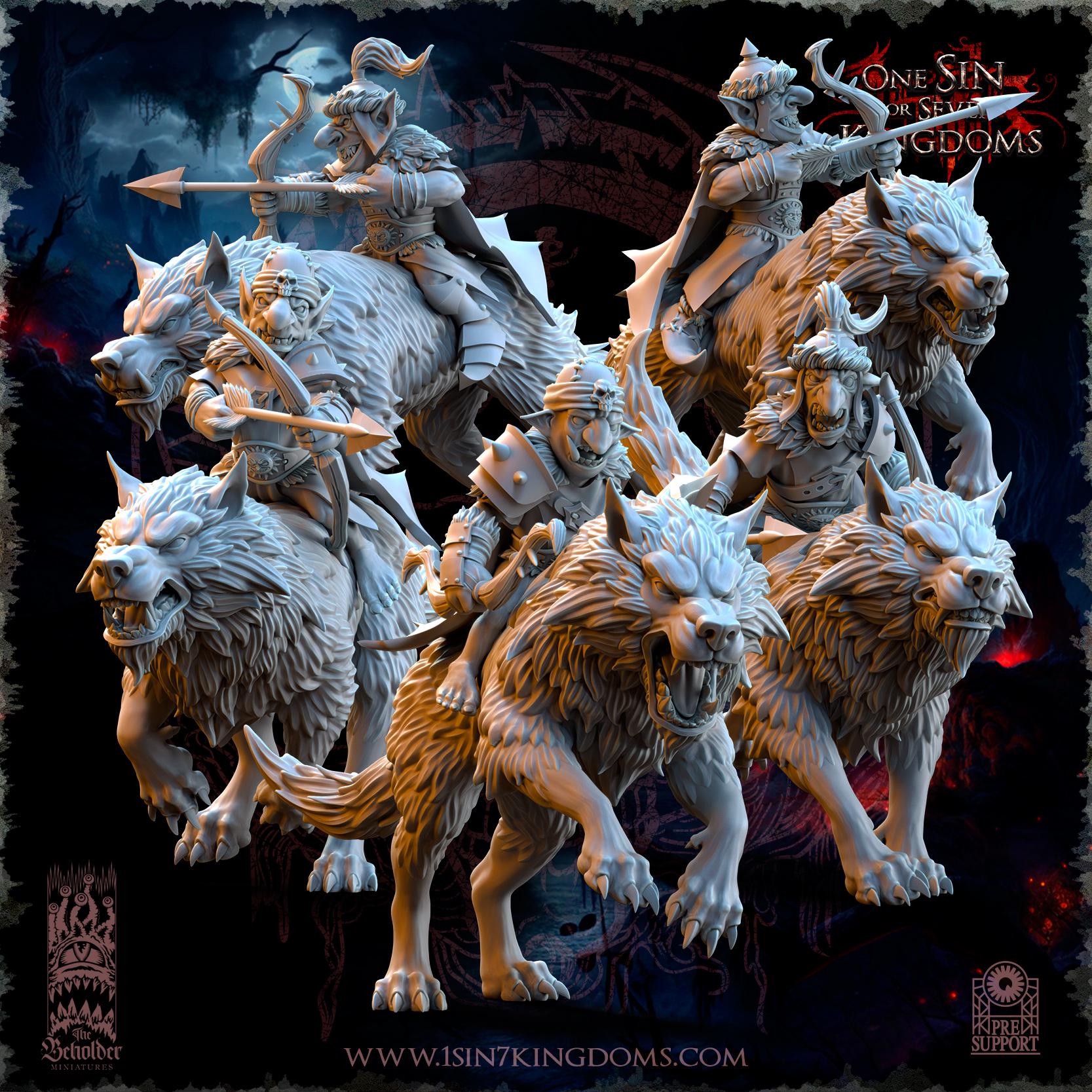 The Black Horde Goblins Desert Riders Archers - 5 Models -  in 12k by TheBeholderMiniatures