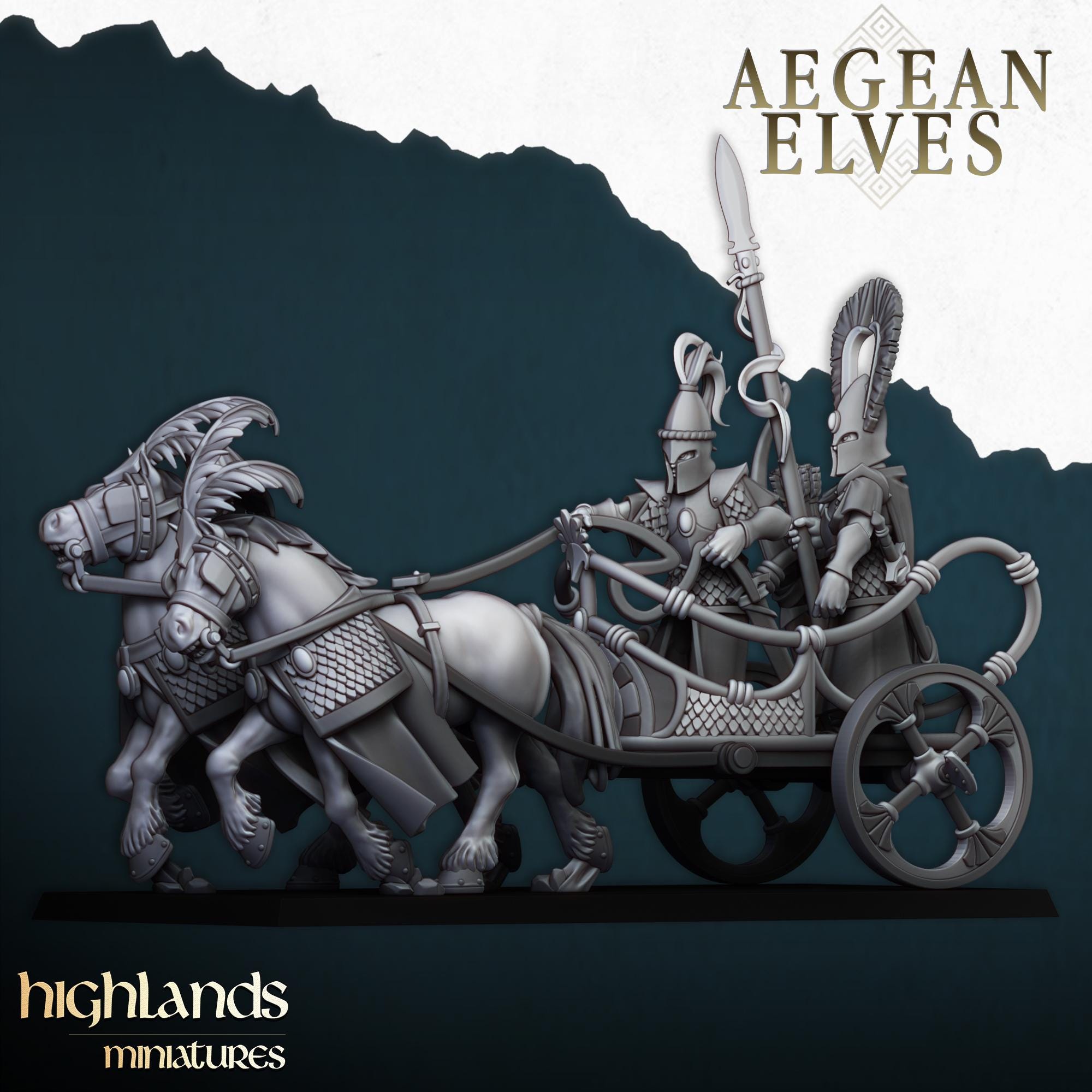 Aegean Elf Chariot  - in 12k- by Highlands Miniatures