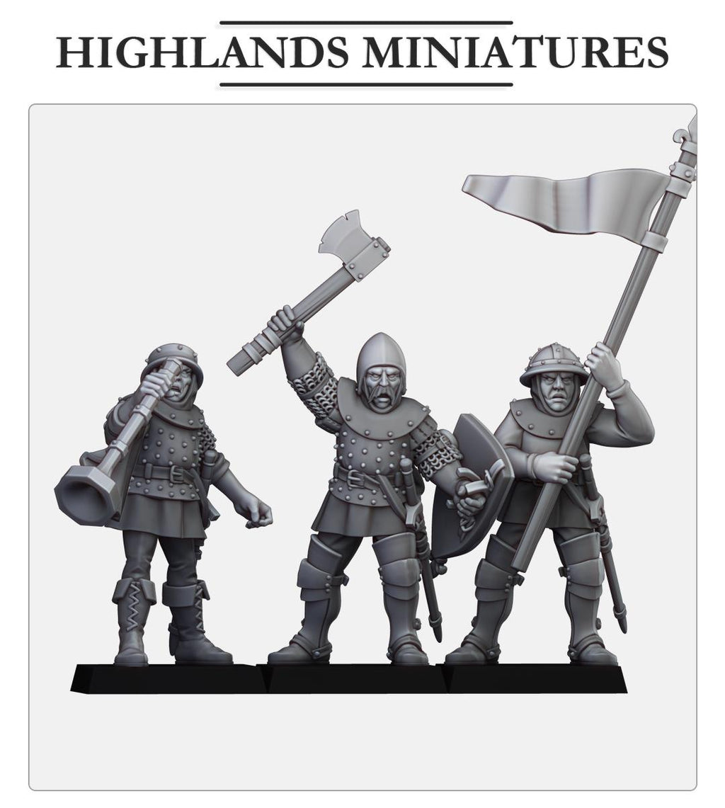 Gallia Shooters: Command Group - in 12k- by Highlands Miniatures